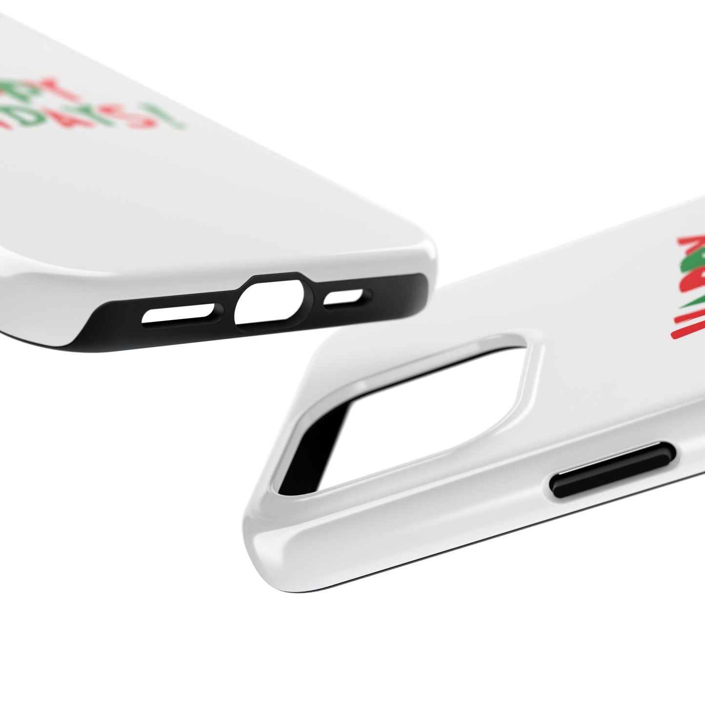 Happy Holidays phone case | Christmas holiday text design, tough phone case