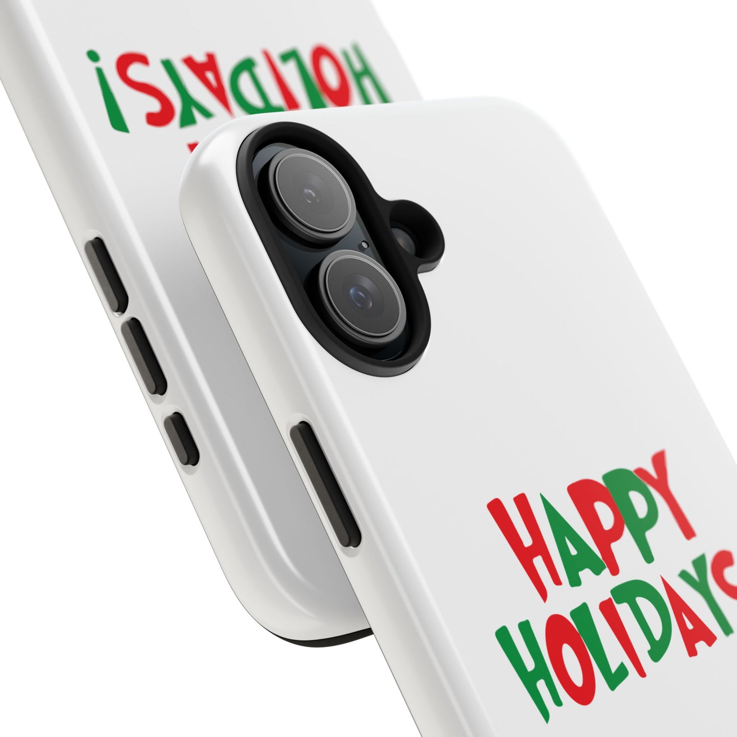 Happy Holidays phone case | Christmas holiday text design, tough phone case