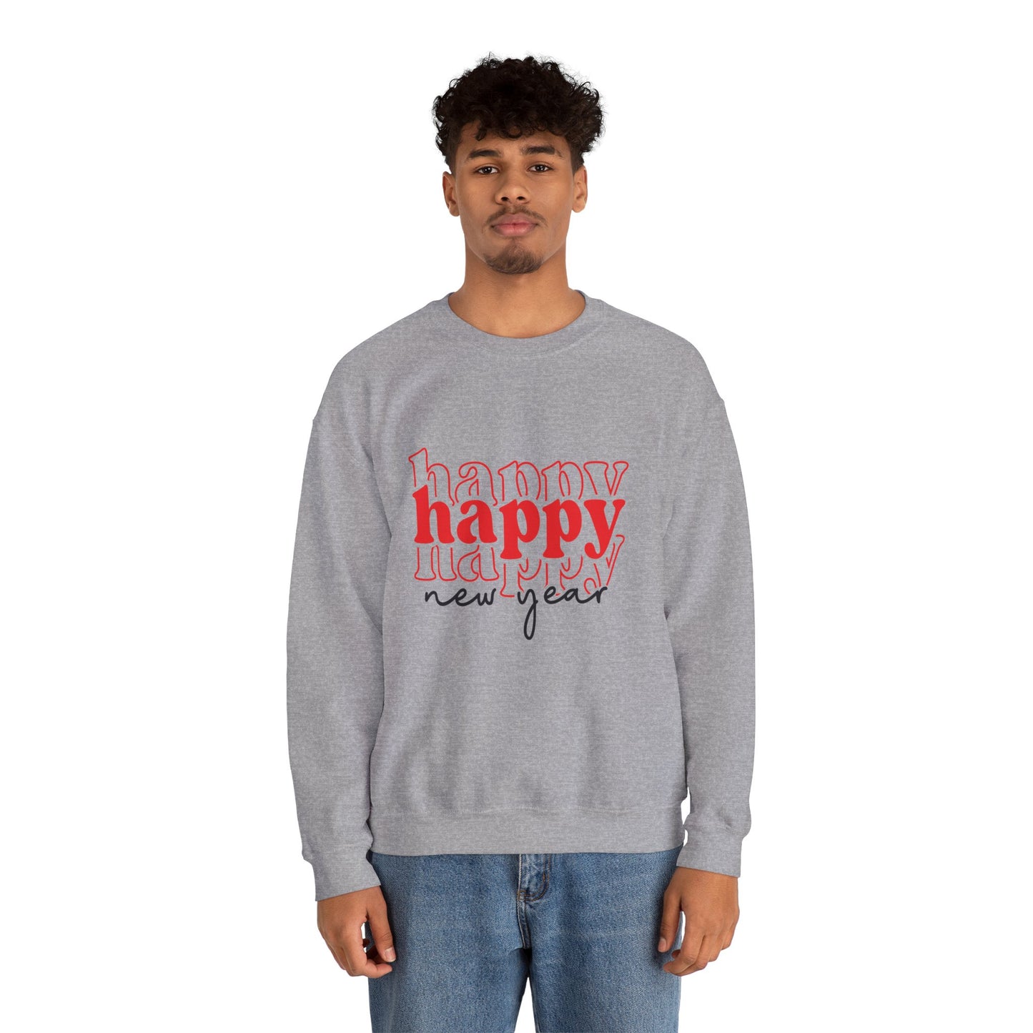 Happy New Year sweatshirt | Holiday New Year typography crewneck