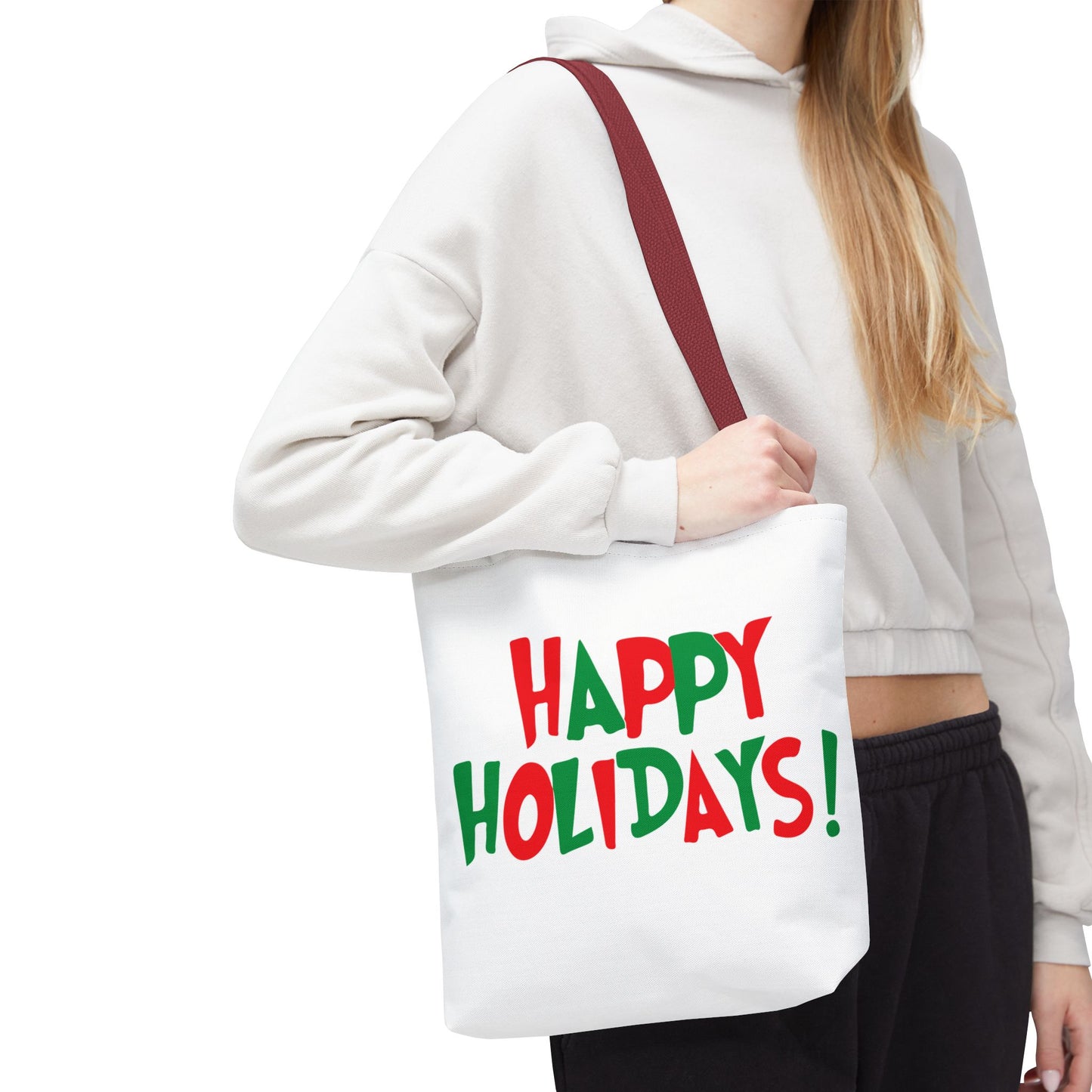 Happy Holidays Tote Bag | Christmas Holiday Text Design