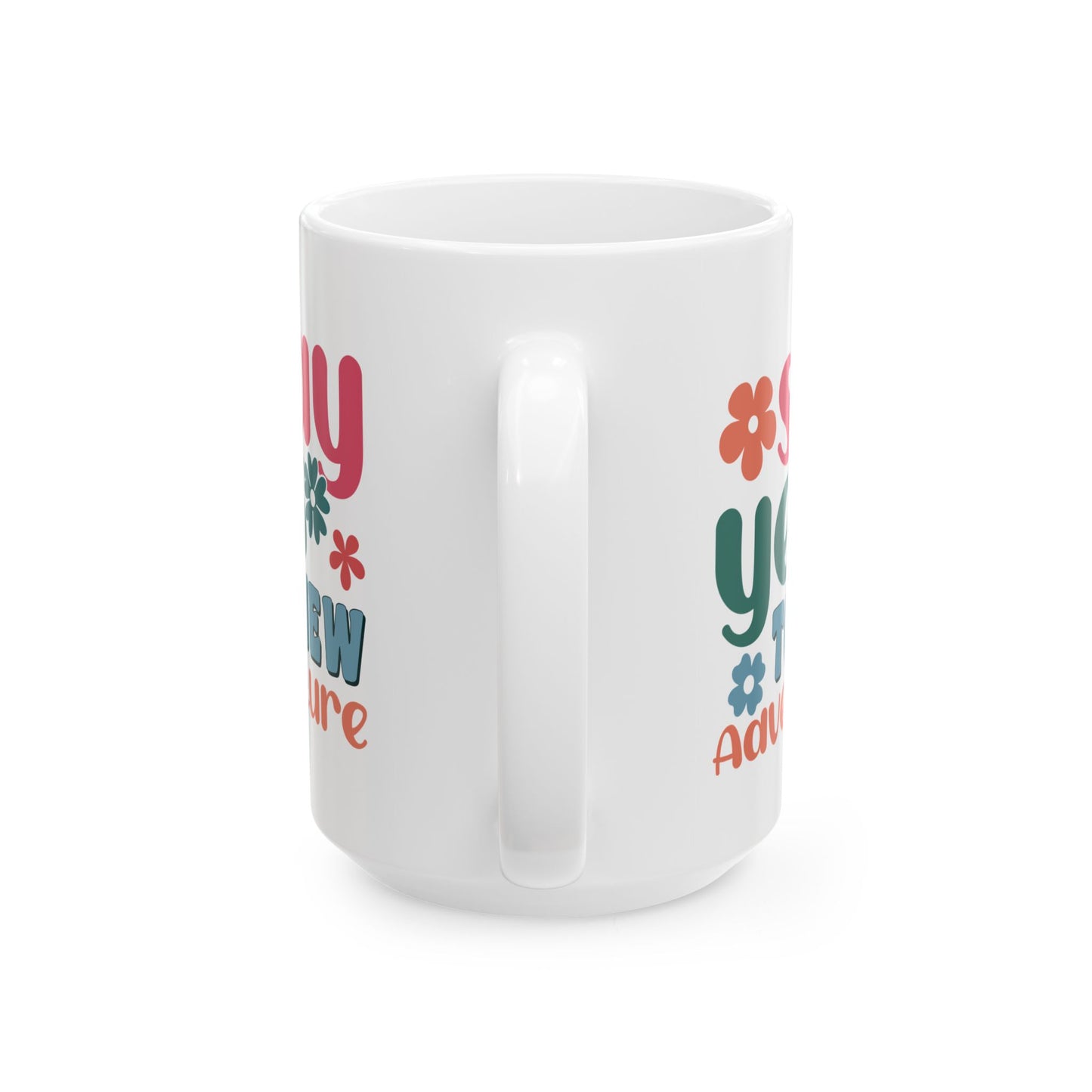 Stay Groovy You Tiny Adventure Mug | Retro Flower Typography Ceramic Mug