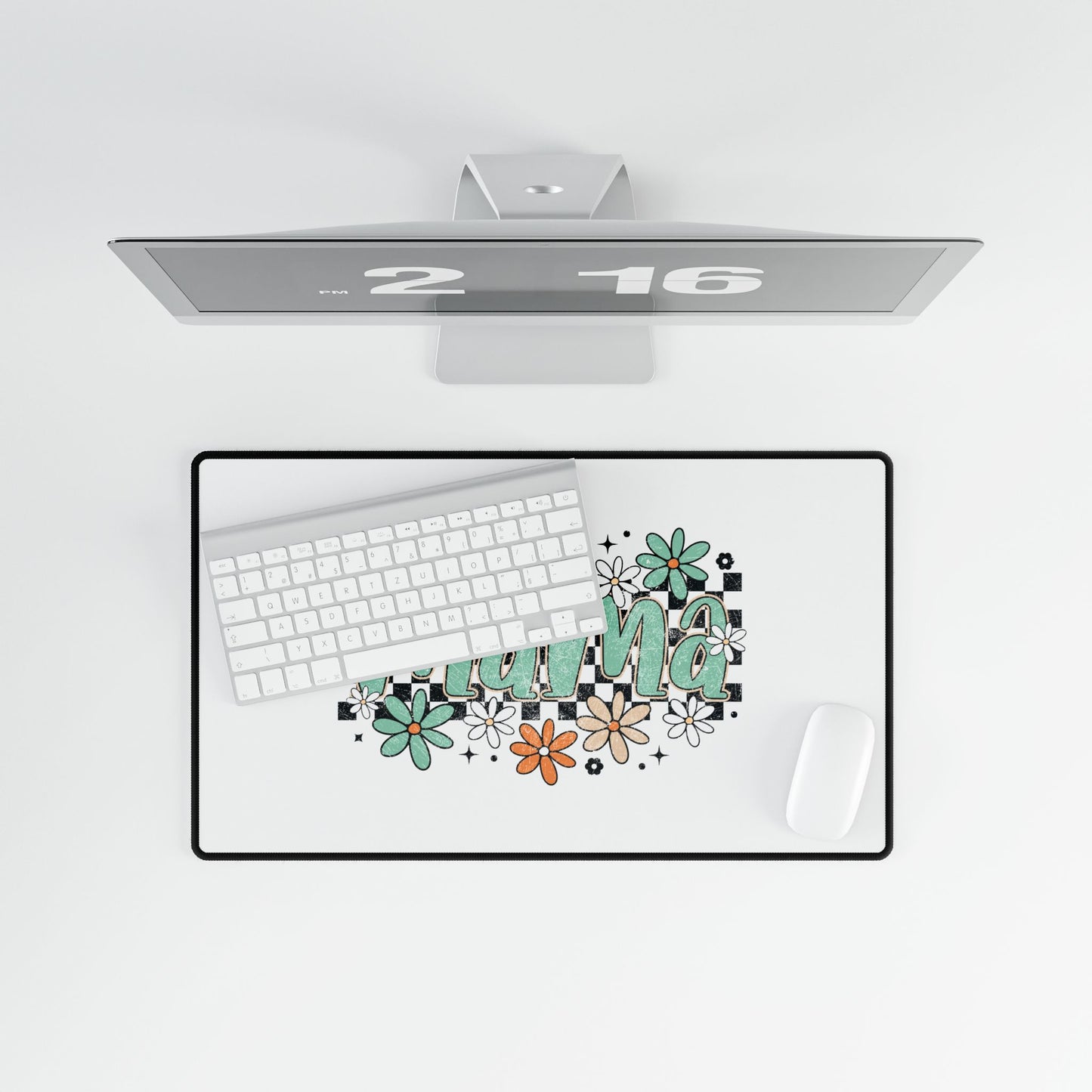 Mama Floral Checkerboard Desk Mat | Mom Desk Pad