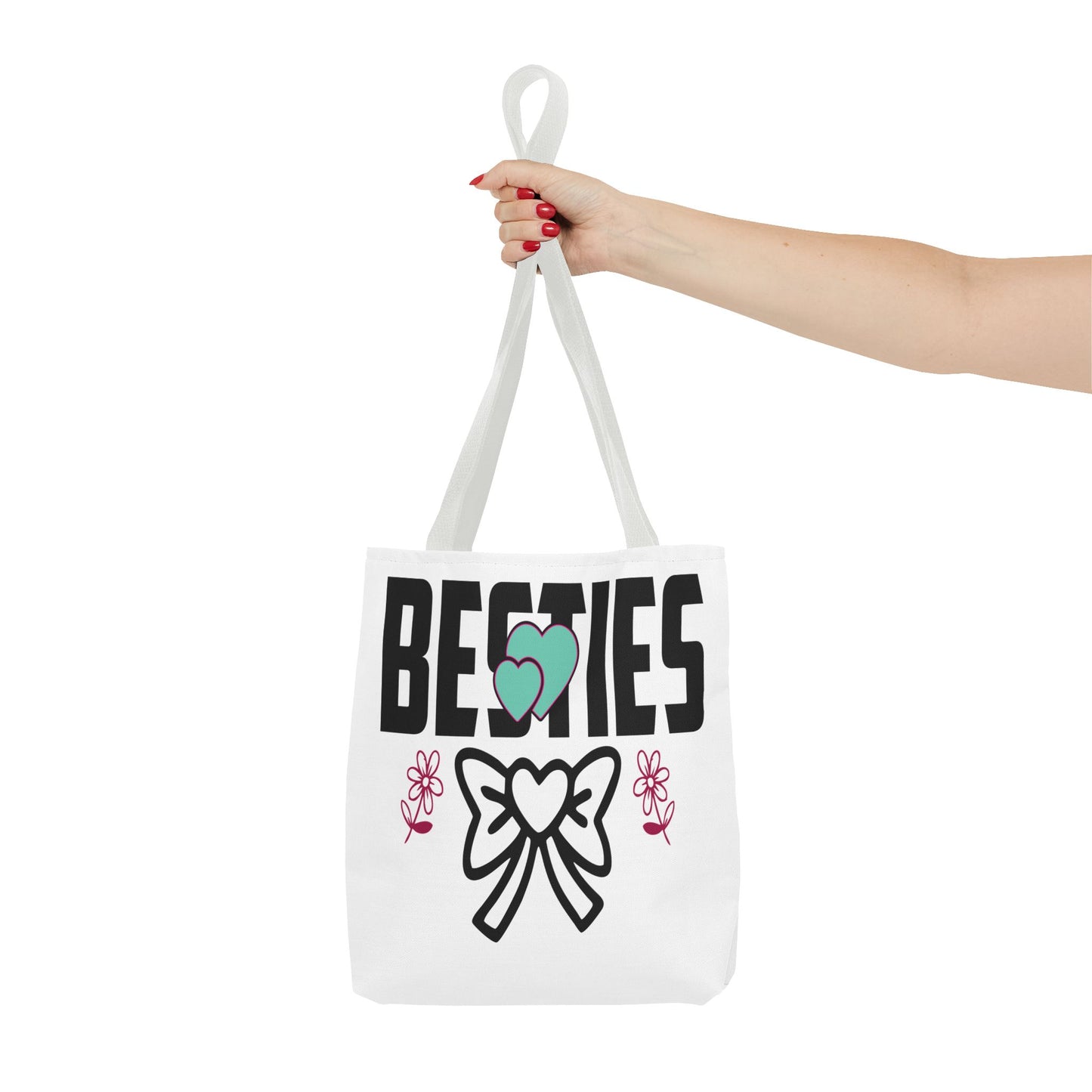 Besties Tote Bag | Heart Bow Friends Design