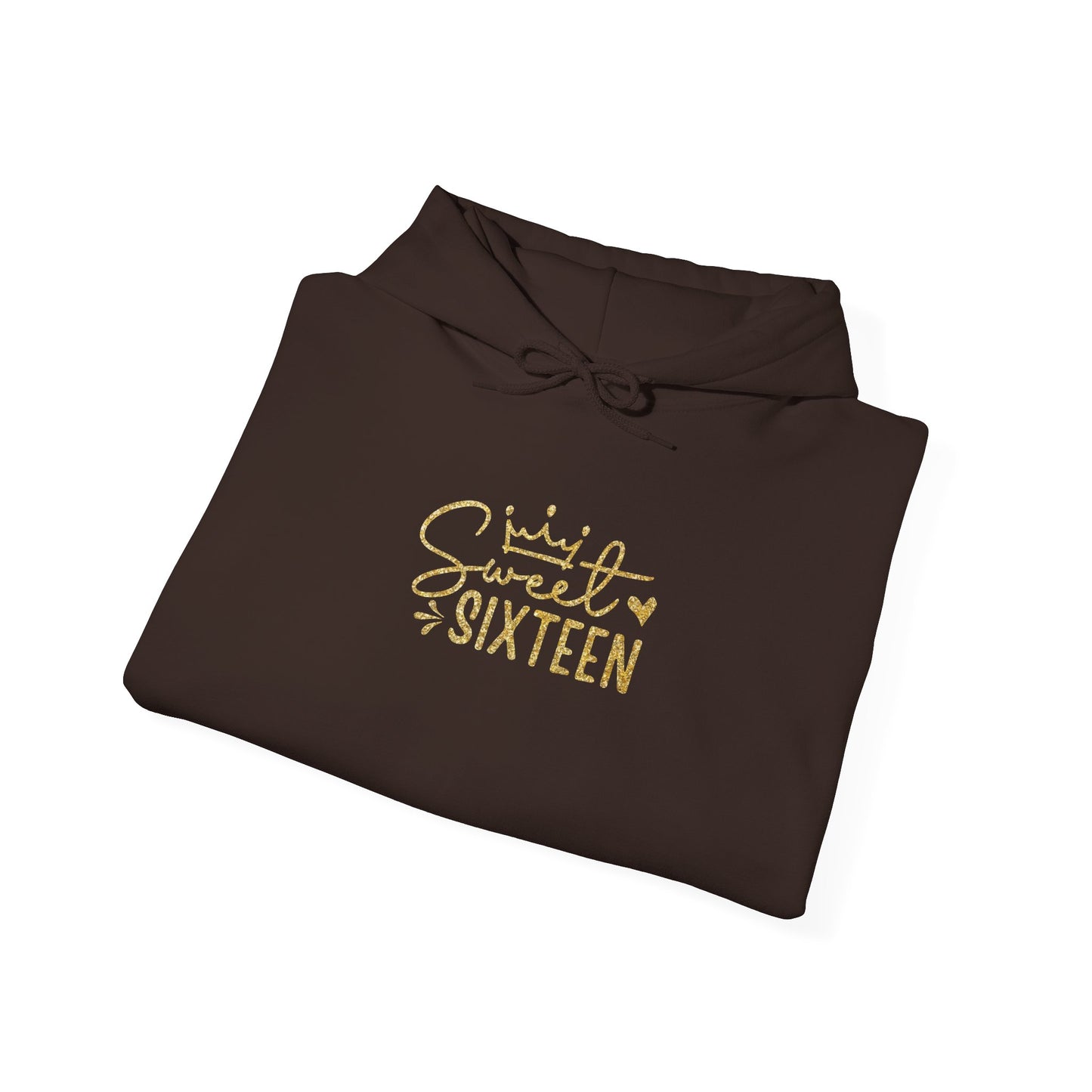 Sweet Sixteen Hoodie — Gold Script Birthday Sweatshirt