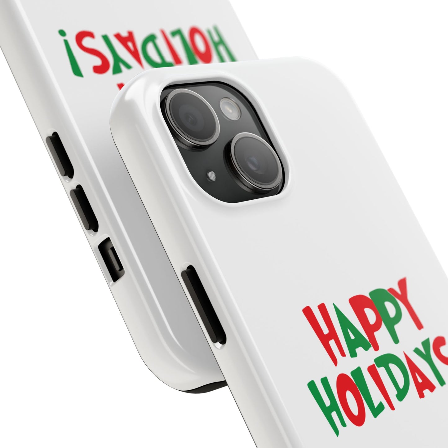 Happy Holidays phone case | Christmas holiday text design, tough phone case