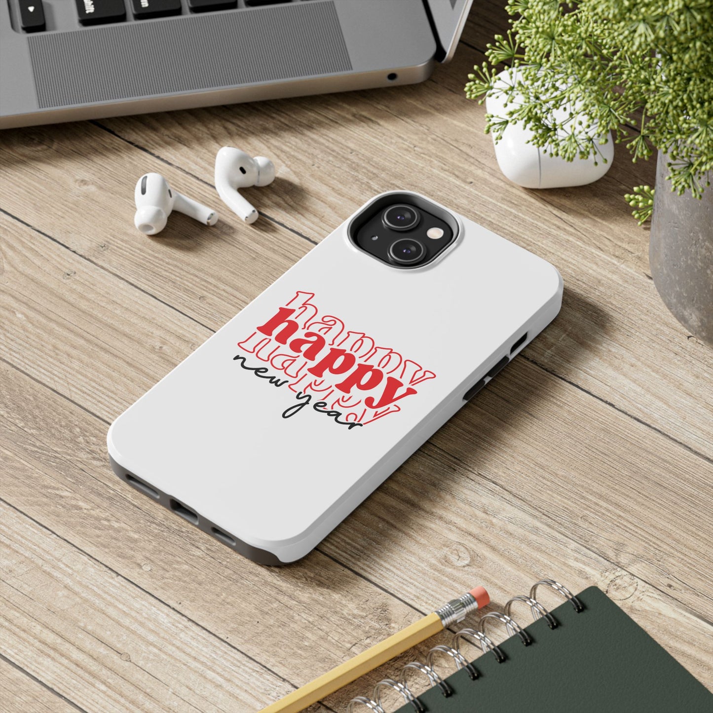 Happy Happy New Year Phone Case | New Year Typographic Design