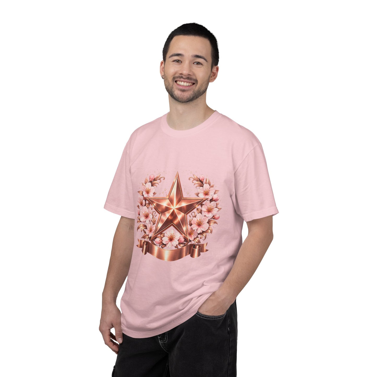 Rose Gold Floral Star T-Shirt