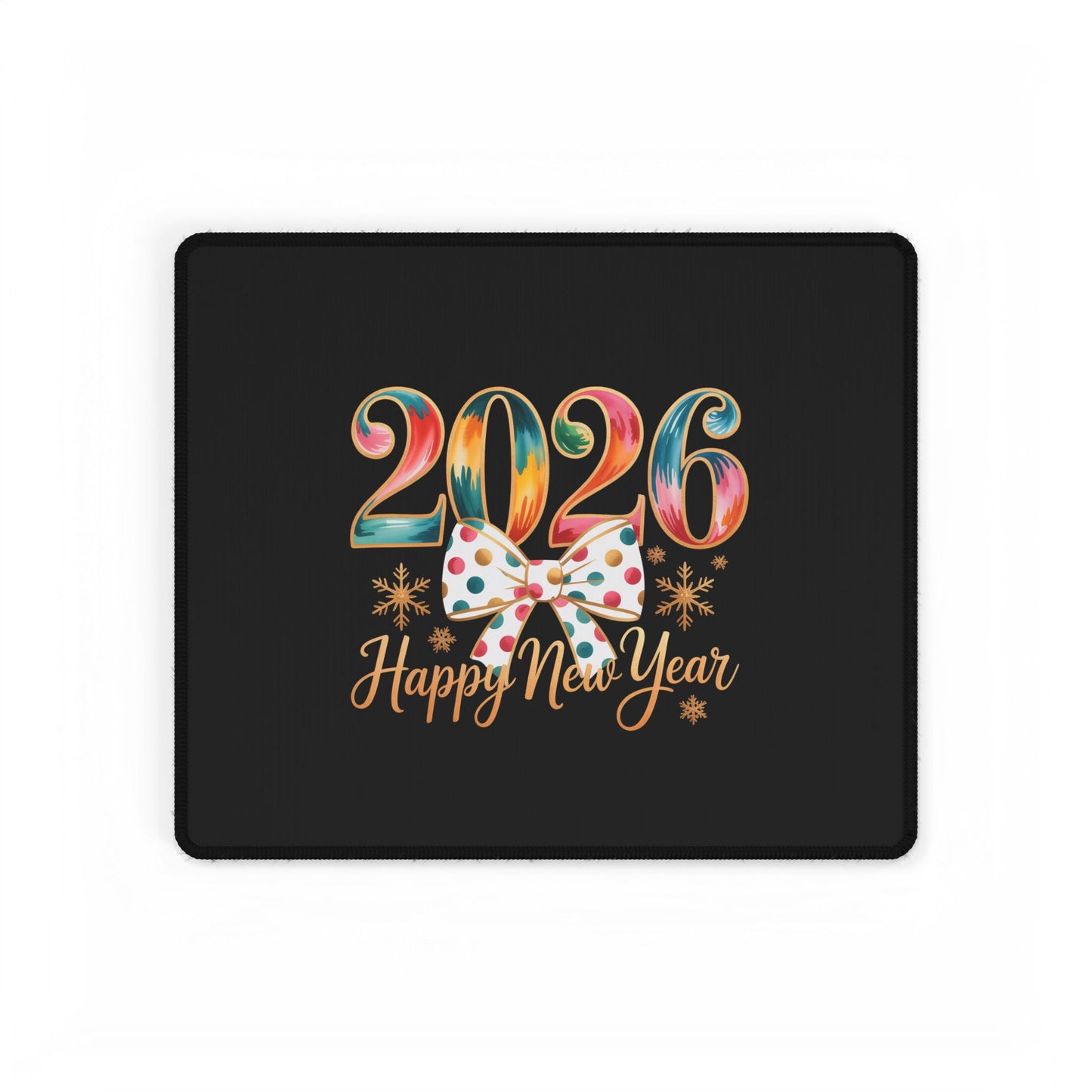 2026 Happy New Year bow Desk Mat | New Year Celebration mousepad
