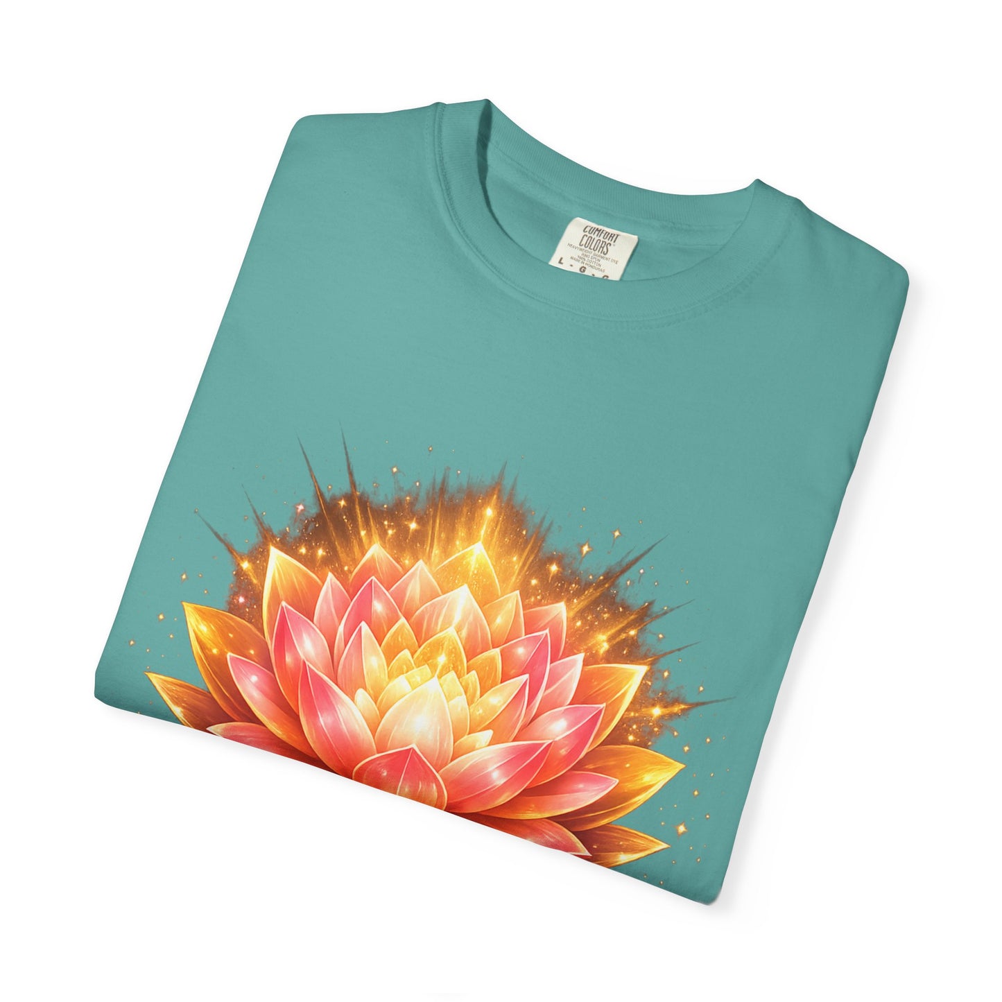 Lotus Bloom Graphic T-Shirt — Golden Floral Mandala Tee