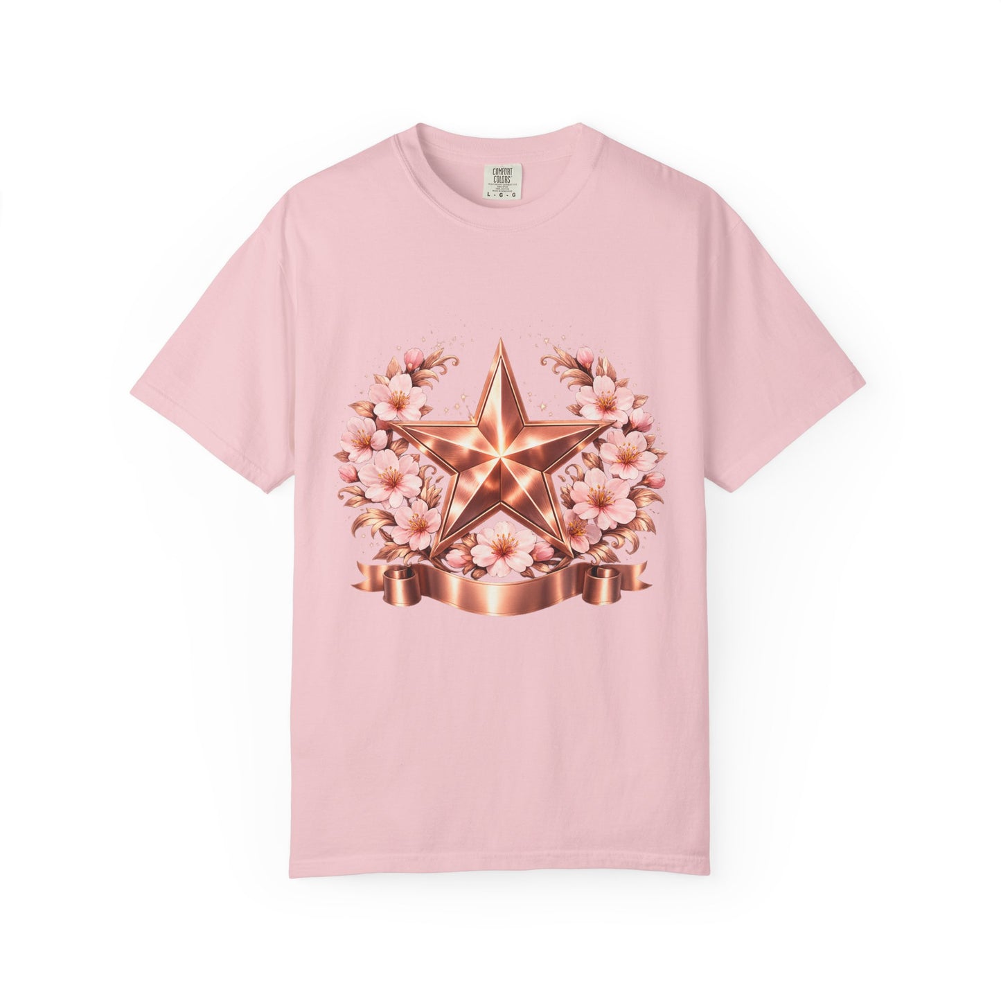 Rose Gold Floral Star T-Shirt