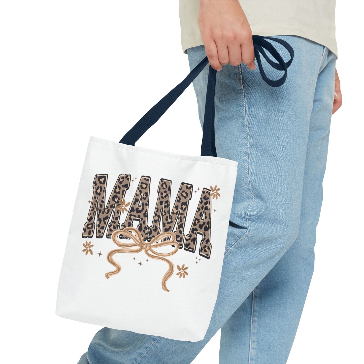 Leopard Print MAMA Script Tote Bag | Mama Tote