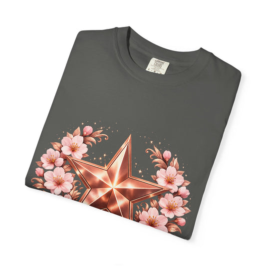 Rose Gold Floral Star T-Shirt