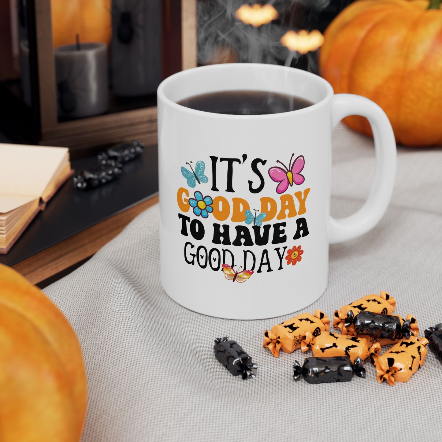 Good Day To Be A Grandma Mug | Floral Butterflies Ceramic Coffee Cup