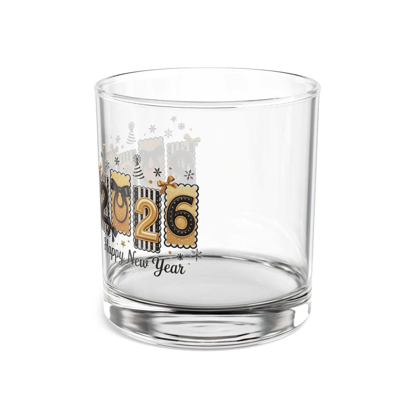 2026 Countdown Numbers Rocks Glass | 10oz New Year Whiskey Glass