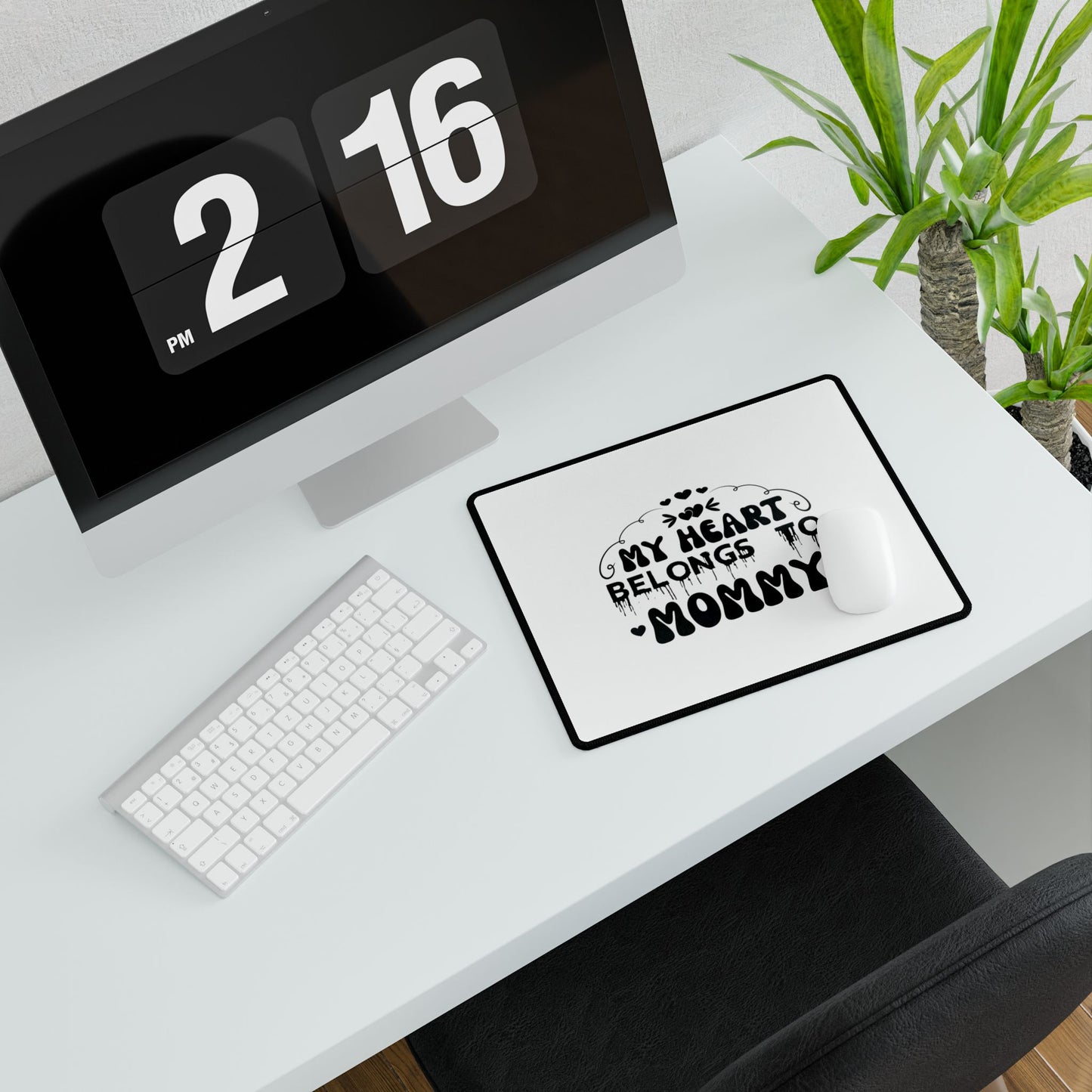 My Heart Belongs to Mommy Desk Mat | Heart Typography Mouse Pad