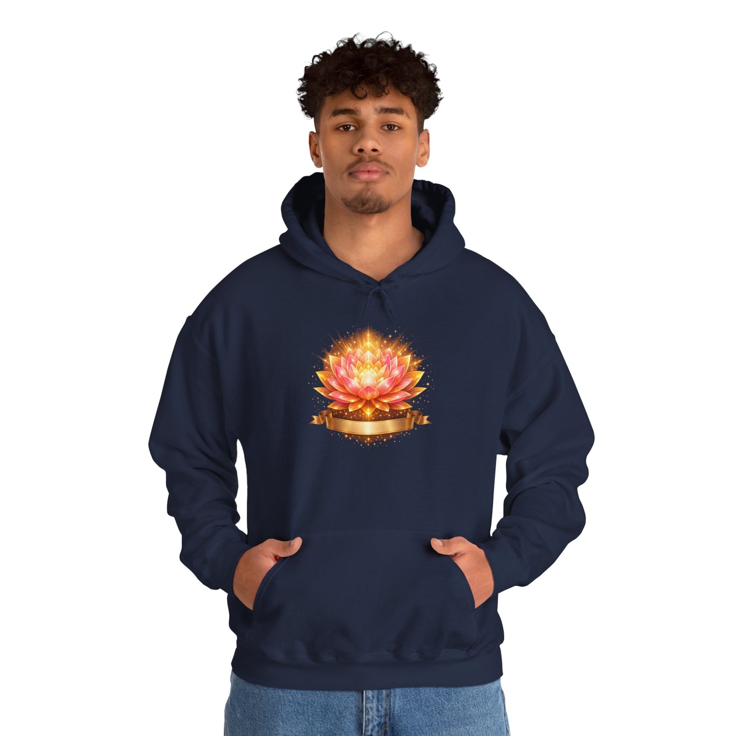 Lotus Meditation Hoodie — Glowing Lotus Candle Graphic Hoodie