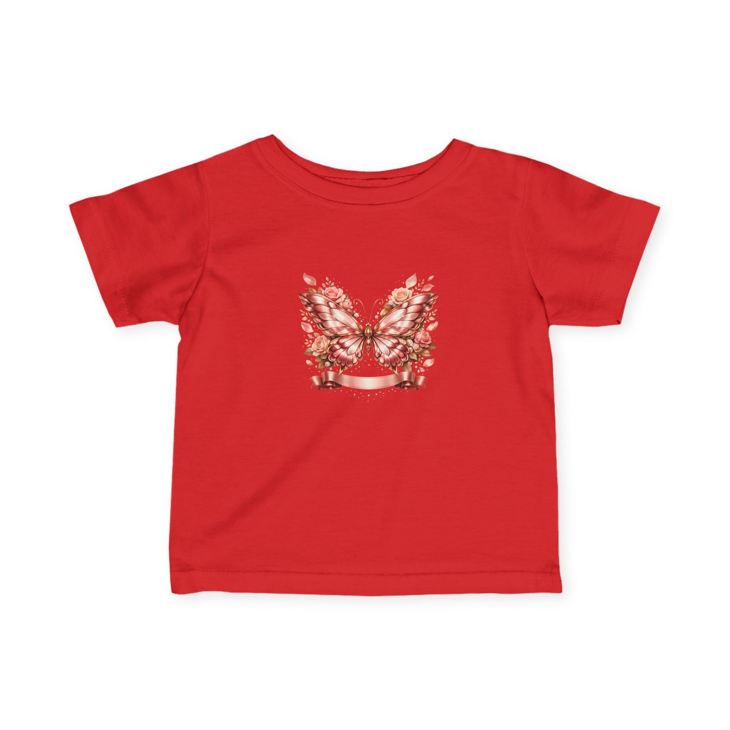 Infant Tee — Pink Floral Butterfly Wings Baby Shirt