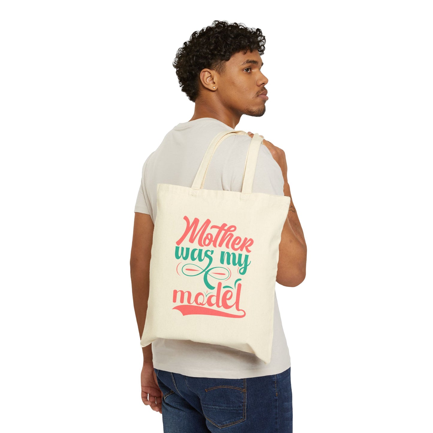Mother Was My Model Tote Bag | Mothers Day Typography Canvas Tote