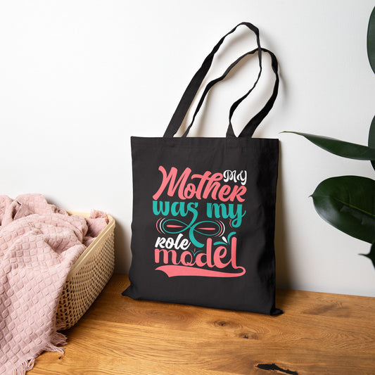 Mother Was My Model Tote Bag | Mothers Day Typography Canvas Tote