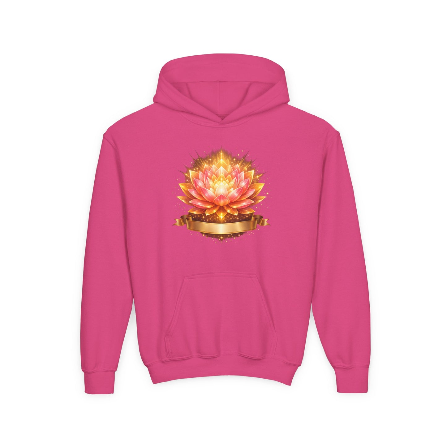 Youth Hoodie — Golden Lotus Meditation Graphic