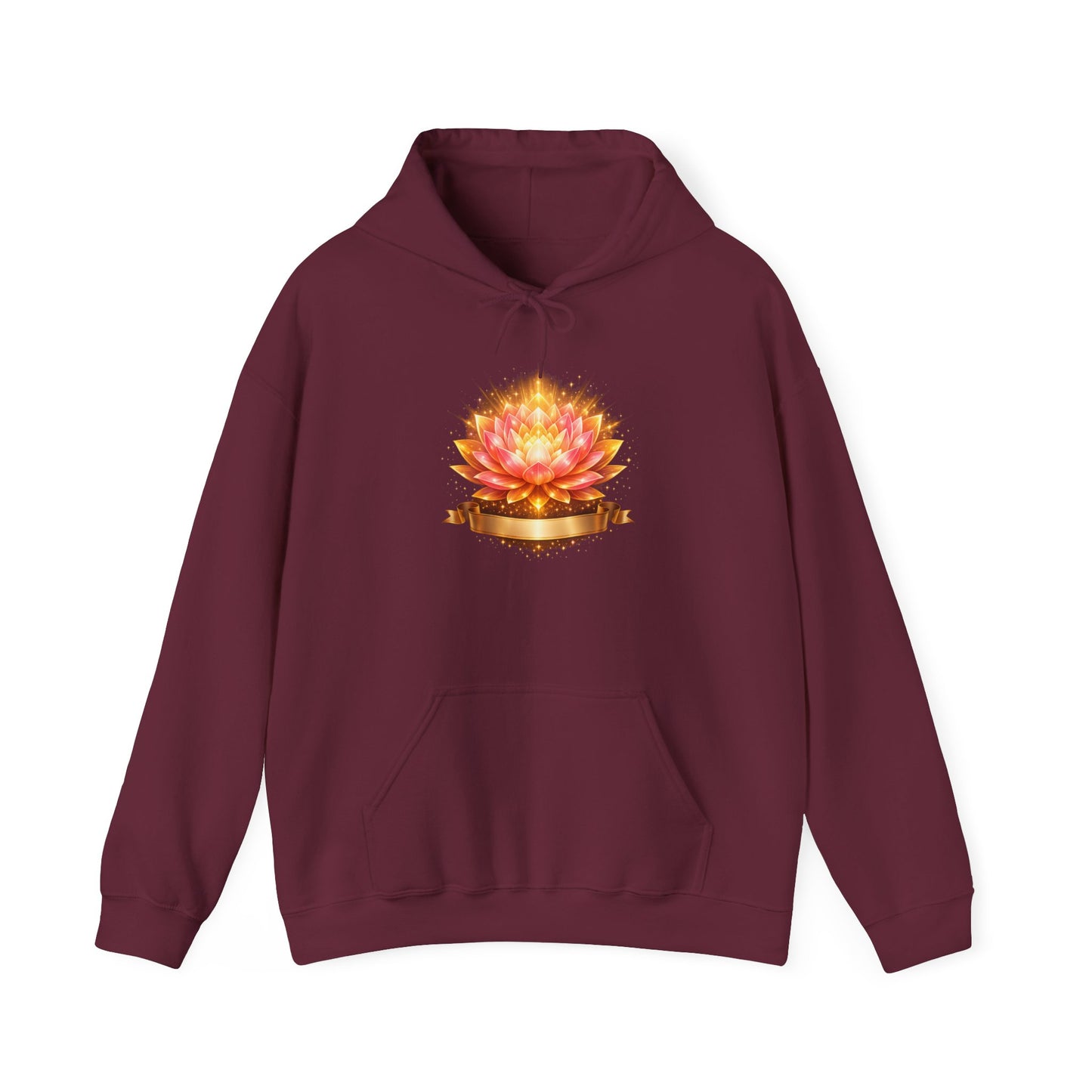 Lotus Meditation Hoodie — Glowing Lotus Candle Graphic Hoodie