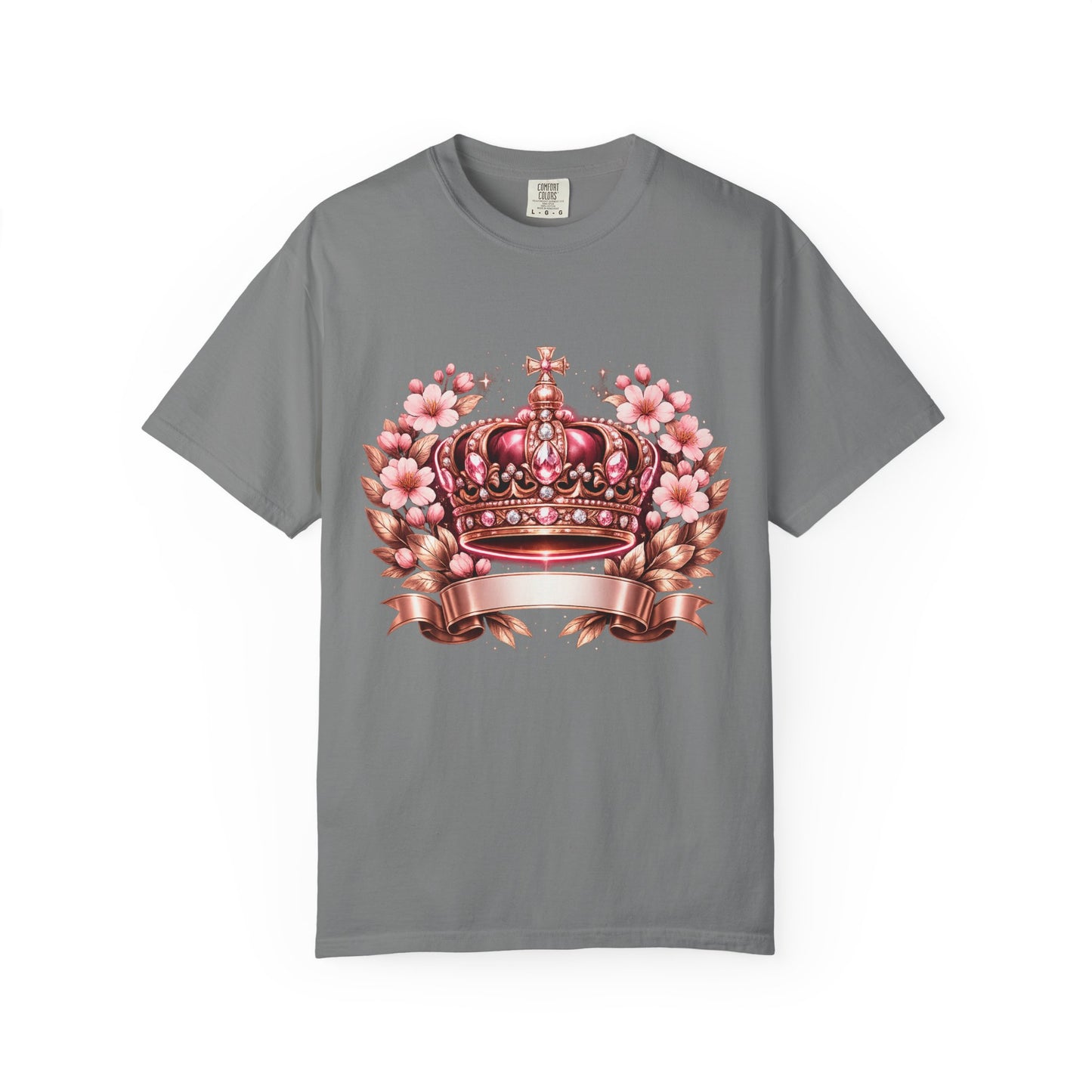 Pink Floral Crown T-Shirt — Royal Blossom Graphic Tee