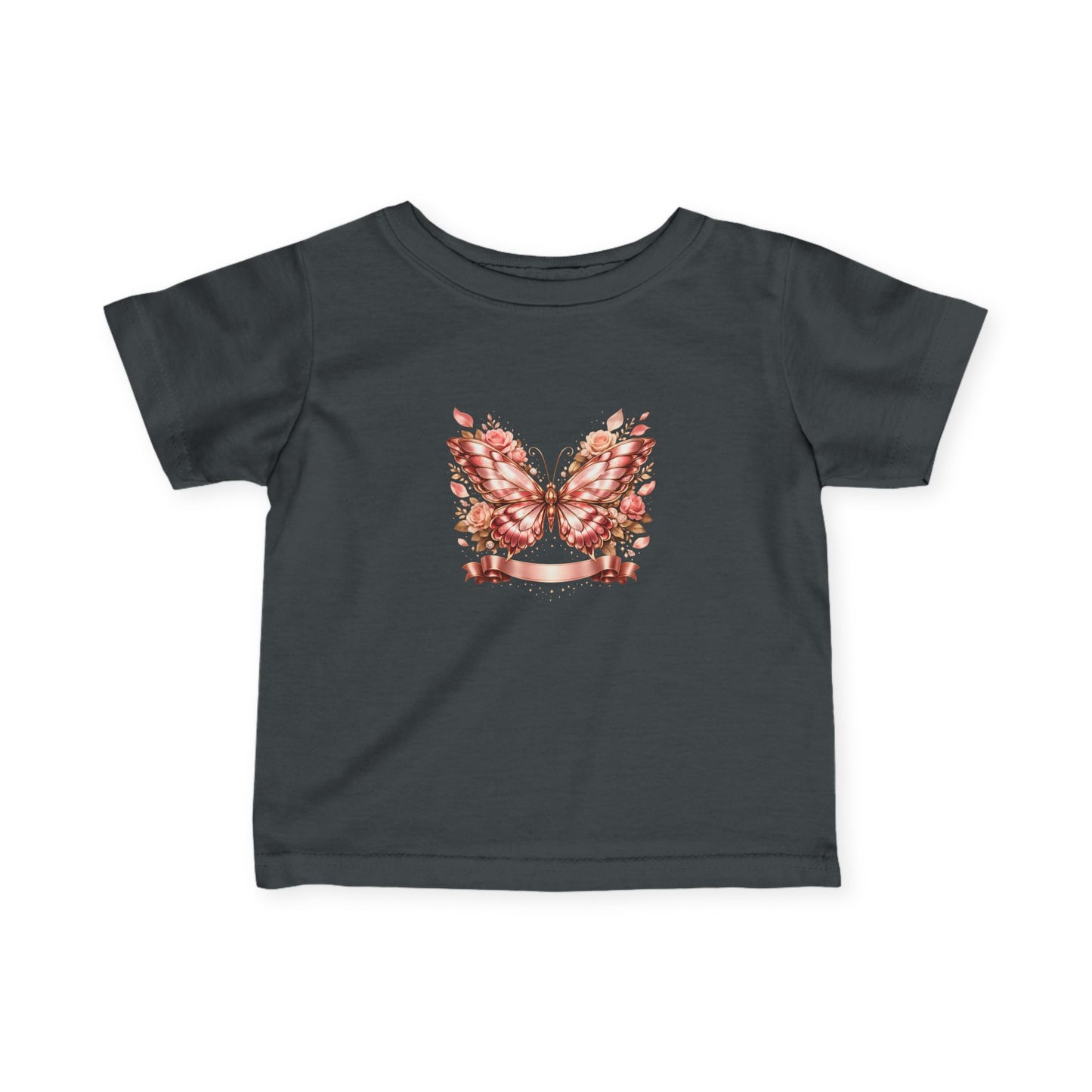 Infant Tee — Pink Floral Butterfly Wings Baby Shirt
