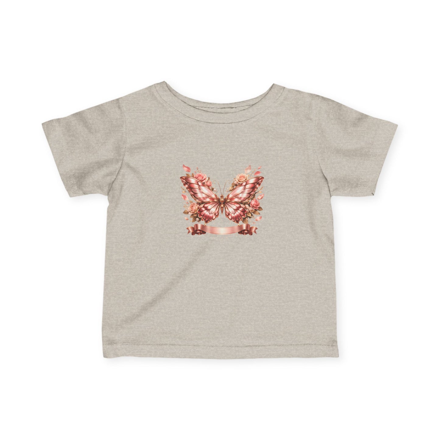 Infant Tee — Pink Floral Butterfly Wings Baby Shirt