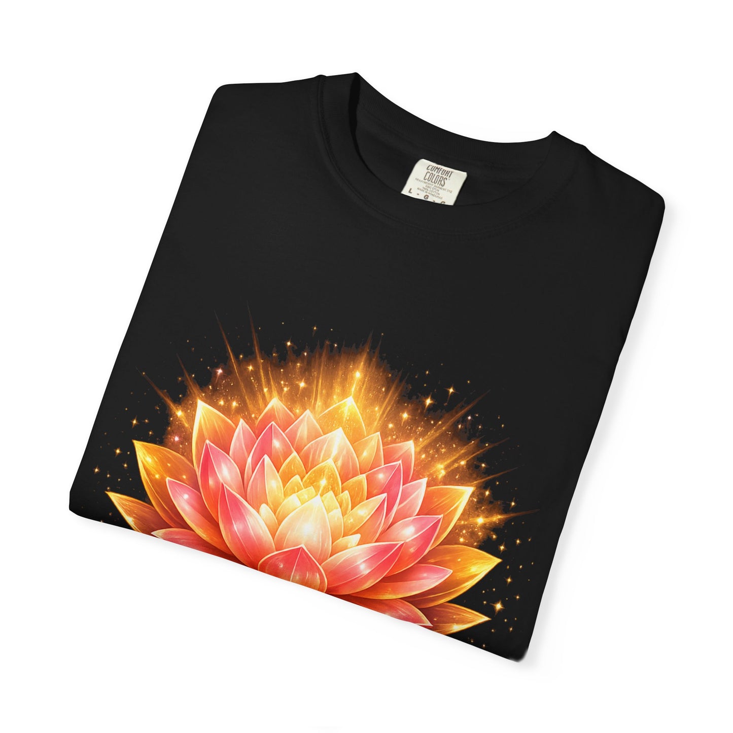 Lotus Bloom Graphic T-Shirt — Golden Floral Mandala Tee