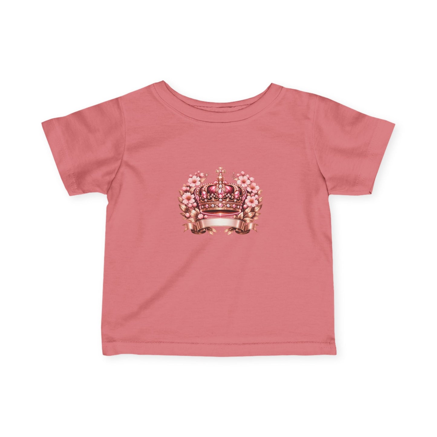 Infant Tee — Pink Floral Crown Baby Shirt