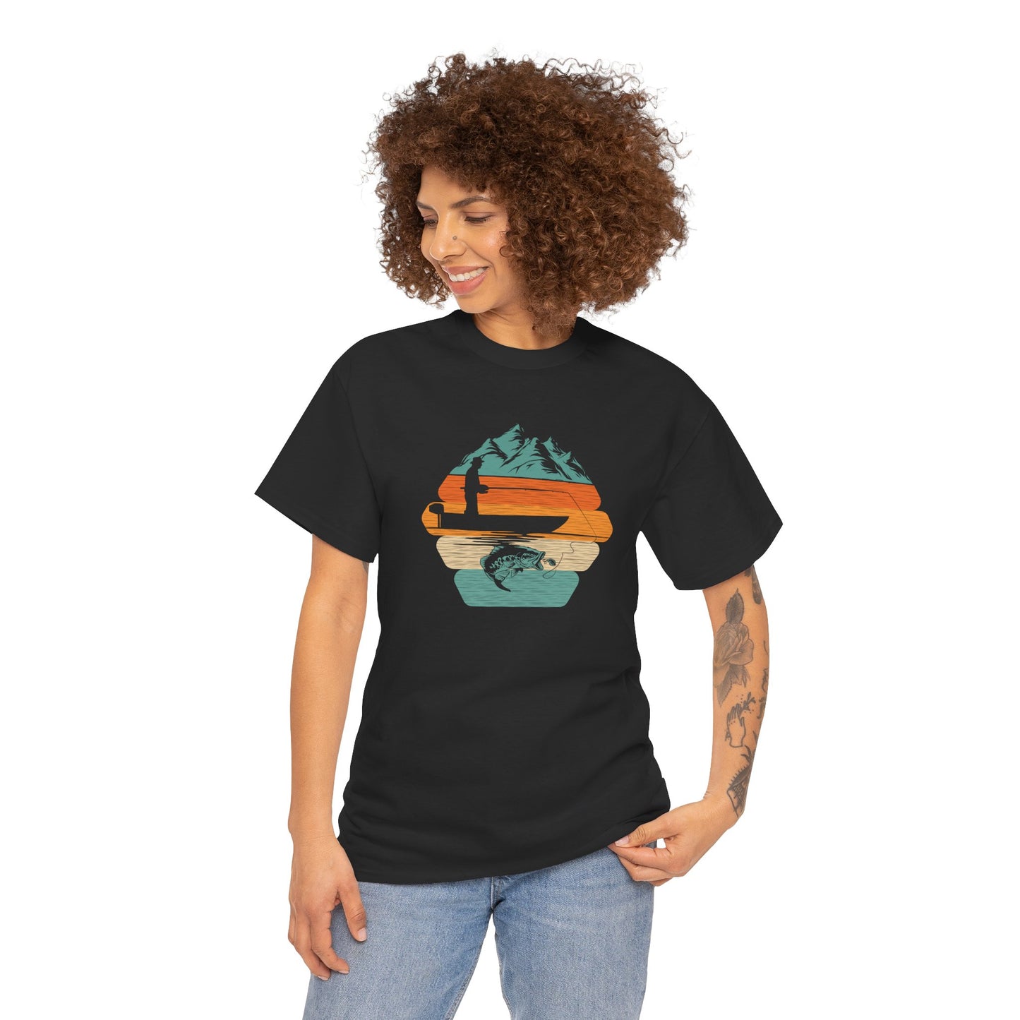Retro Mountain Surf Tee — Vintage Sunset Waves Nature T-Shirt