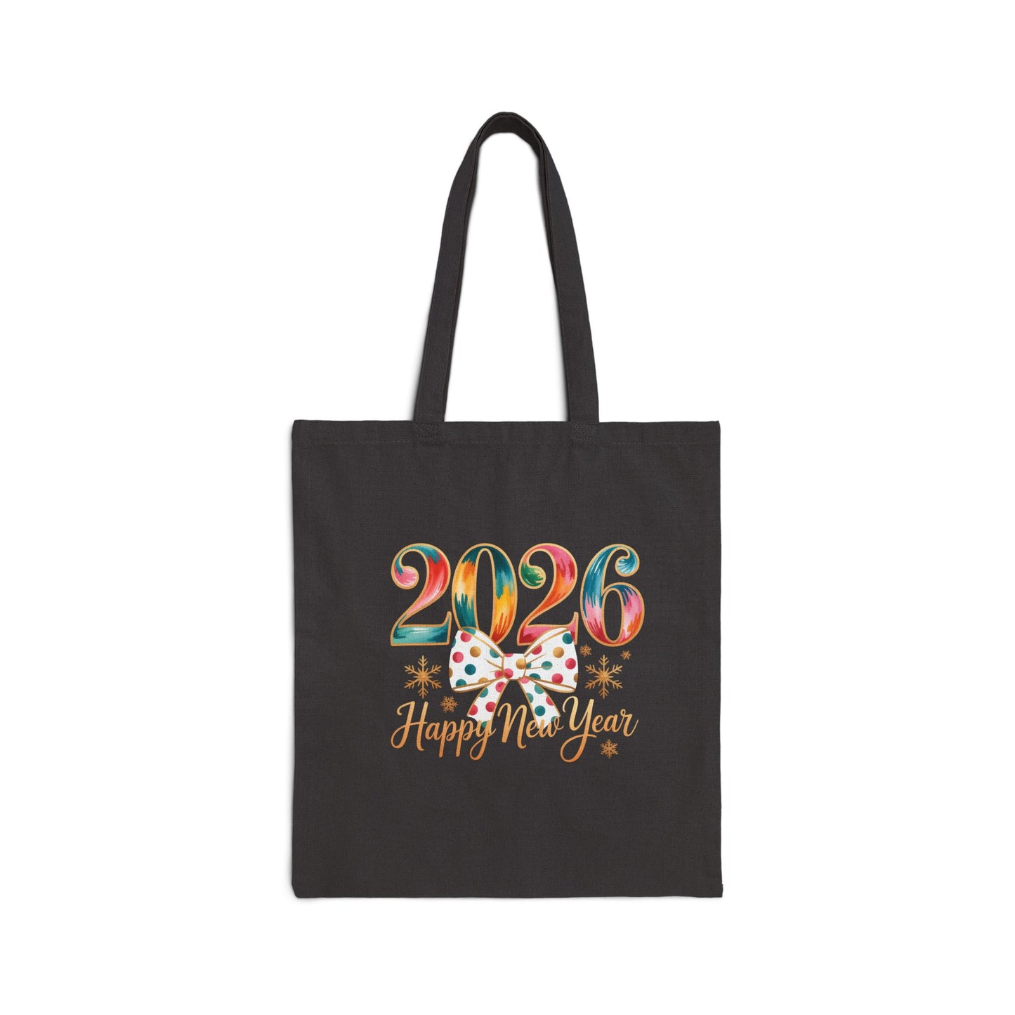 2026 Happy New Year Tote Bag | New Year Celebration Canvas Tote