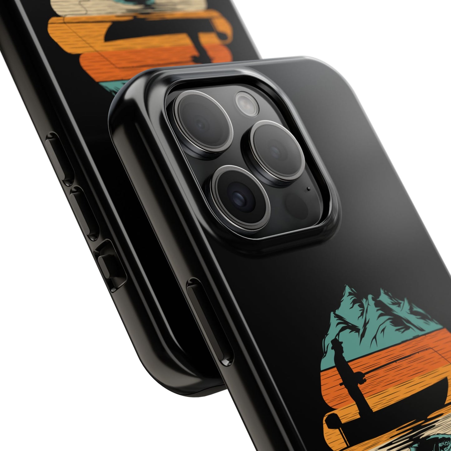Retro Fishing Sunset Phone Case | Bass Boat Angler Design