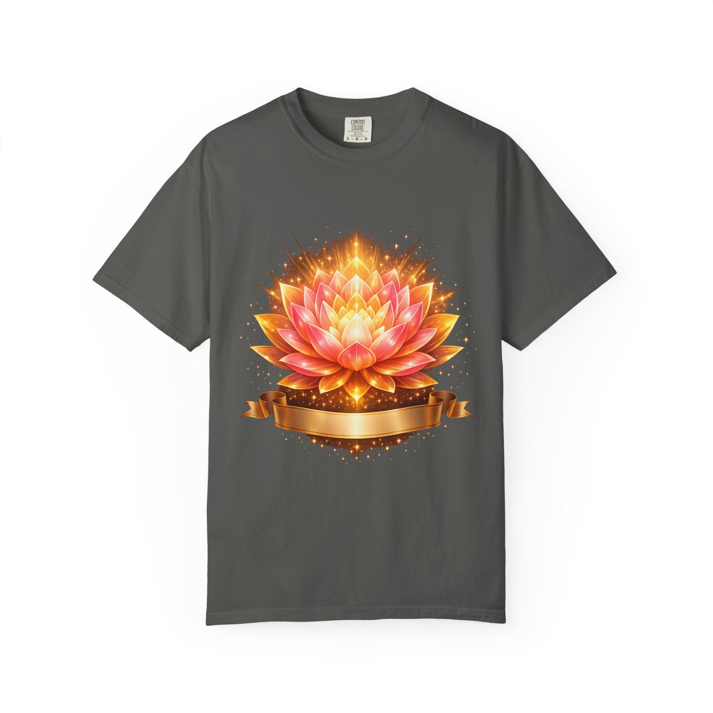 Lotus Bloom Graphic T-Shirt — Golden Floral Mandala Tee