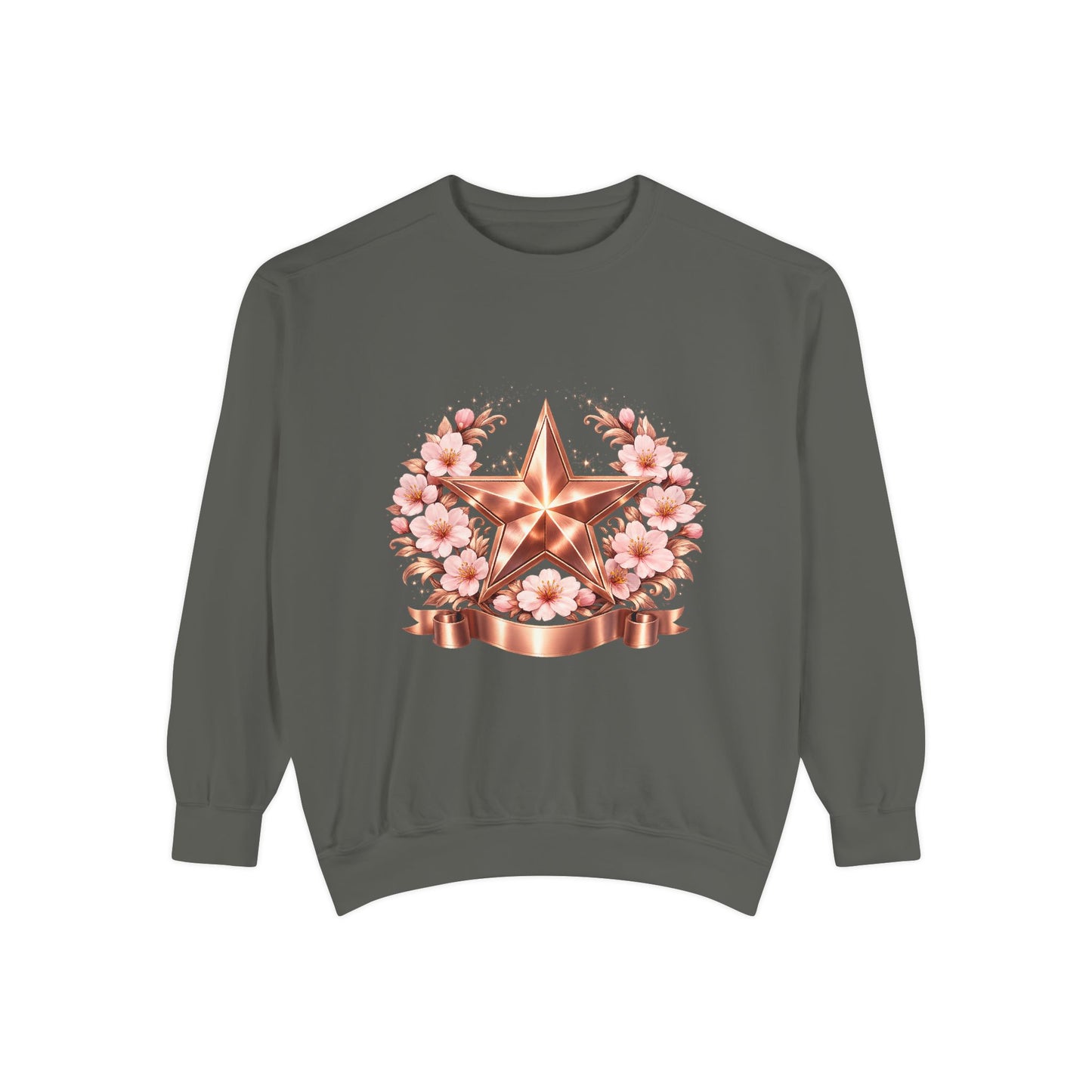 Rose Gold Star Floral Sweatshirt