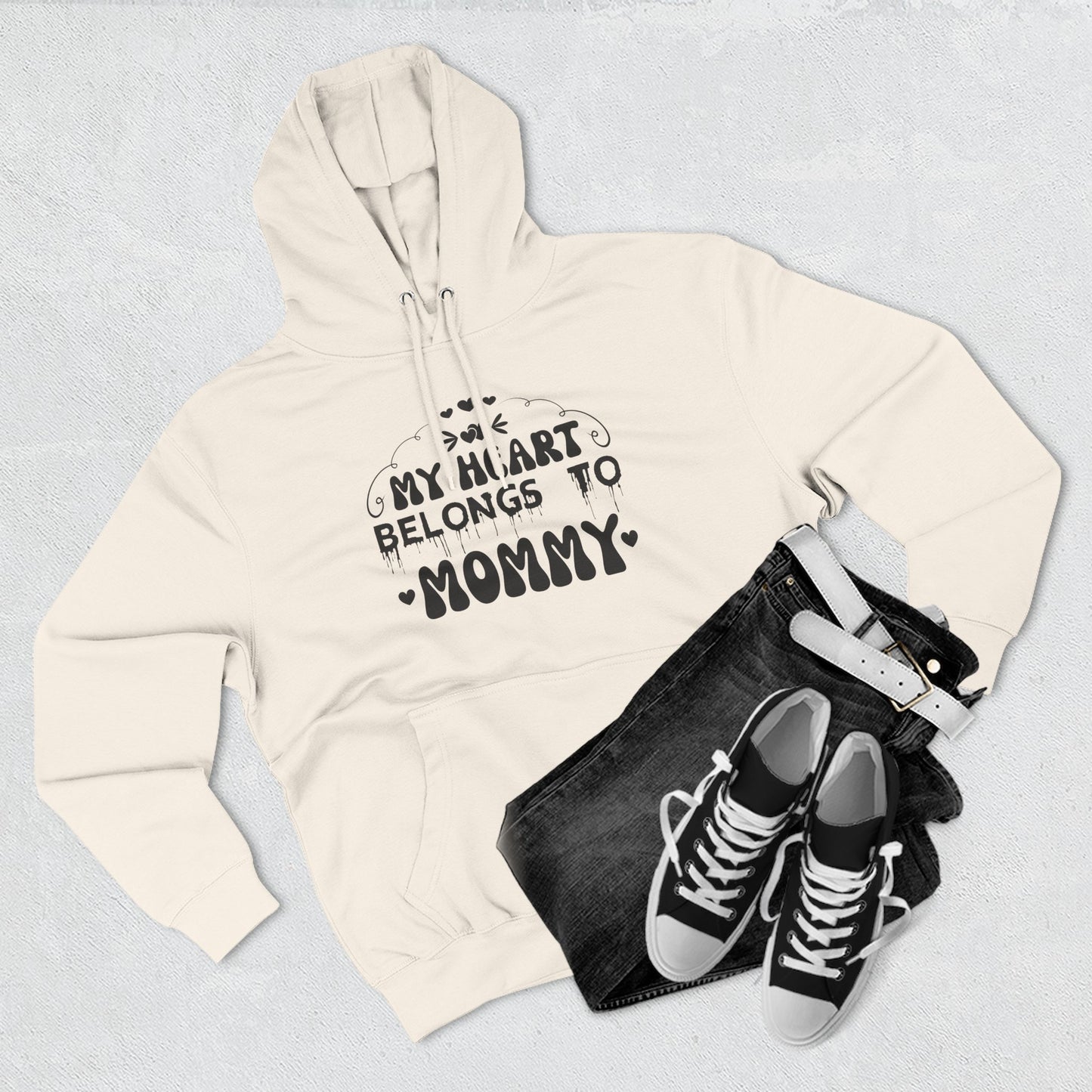 Mommy Heart Hoodie — "My Heart Belongs to Mommy" Casual Fleece Pullover