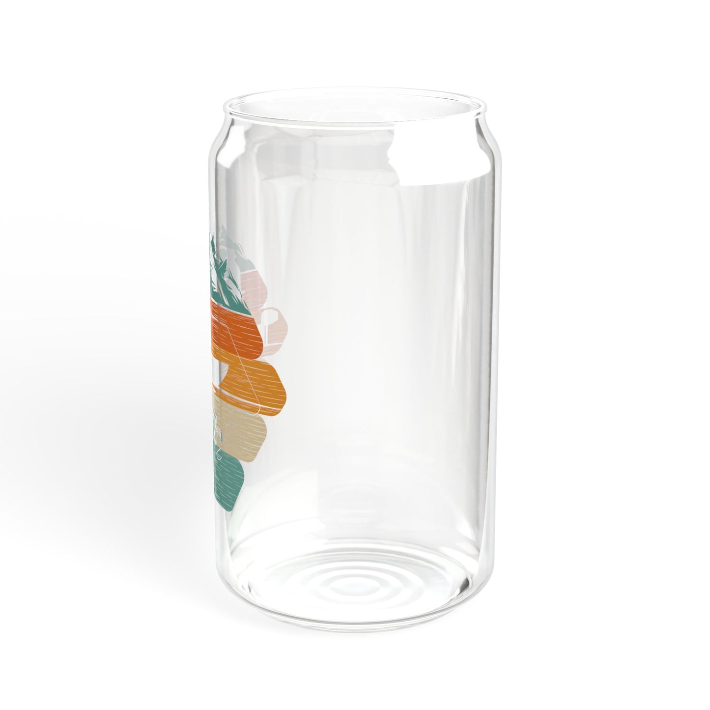 Retro Sunset Mountain Sipper Glass | 16oz
