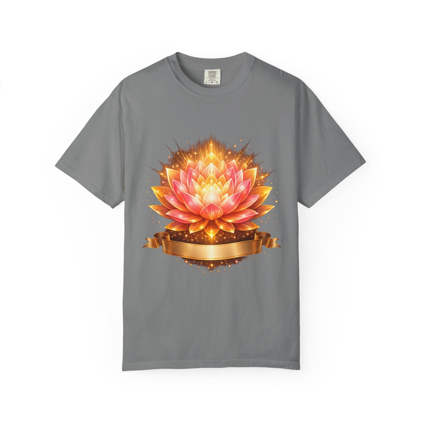 Lotus Bloom Graphic T-Shirt — Golden Floral Mandala Tee