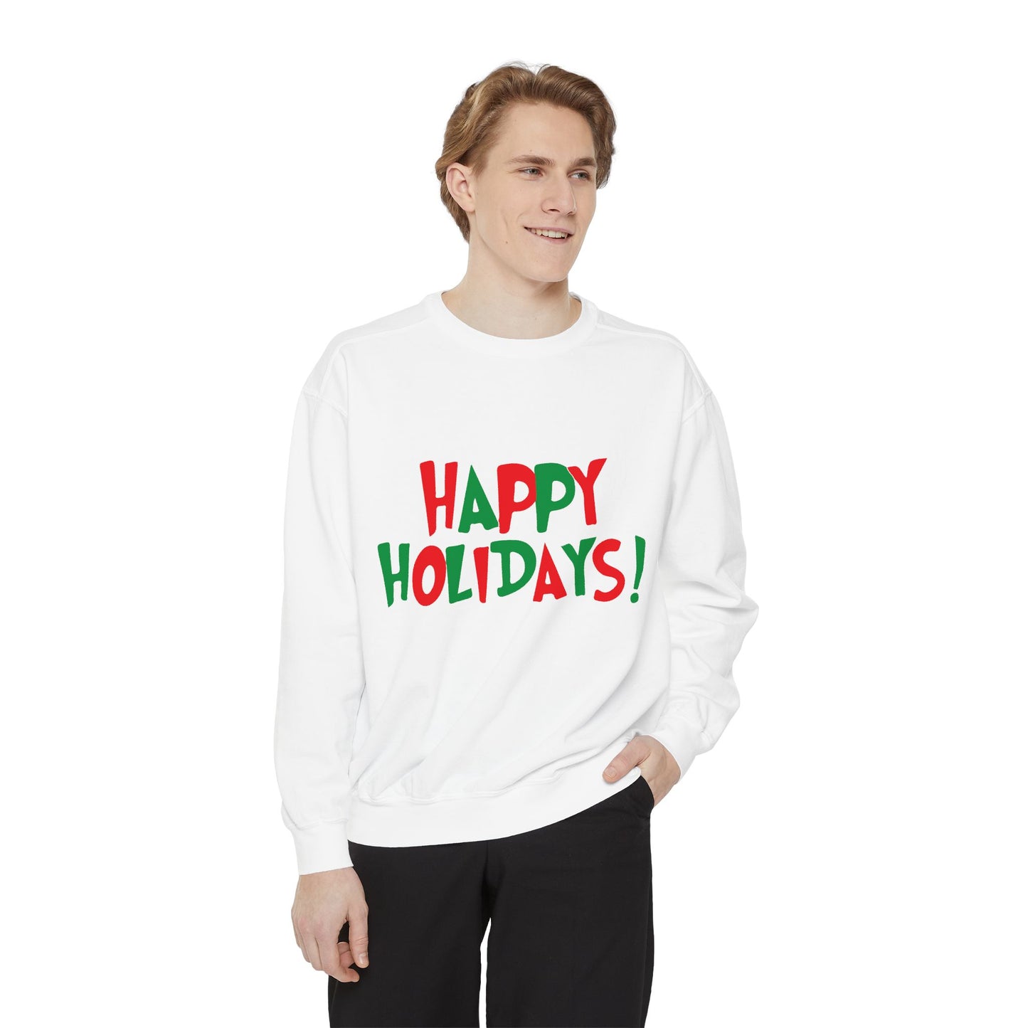 Happy Holidays! Sweatshirt | Christmas red green holiday text