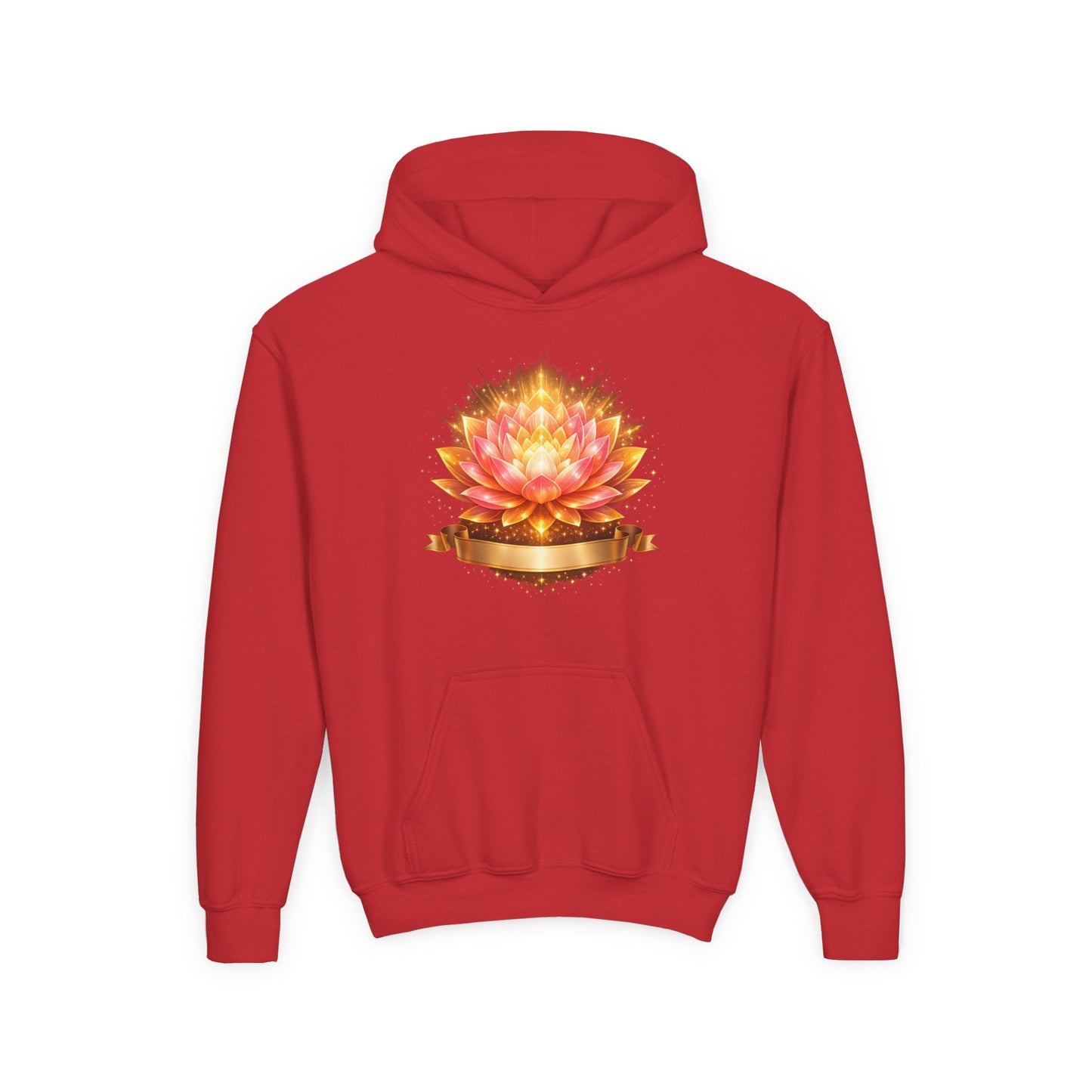 Youth Hoodie — Golden Lotus Meditation Graphic