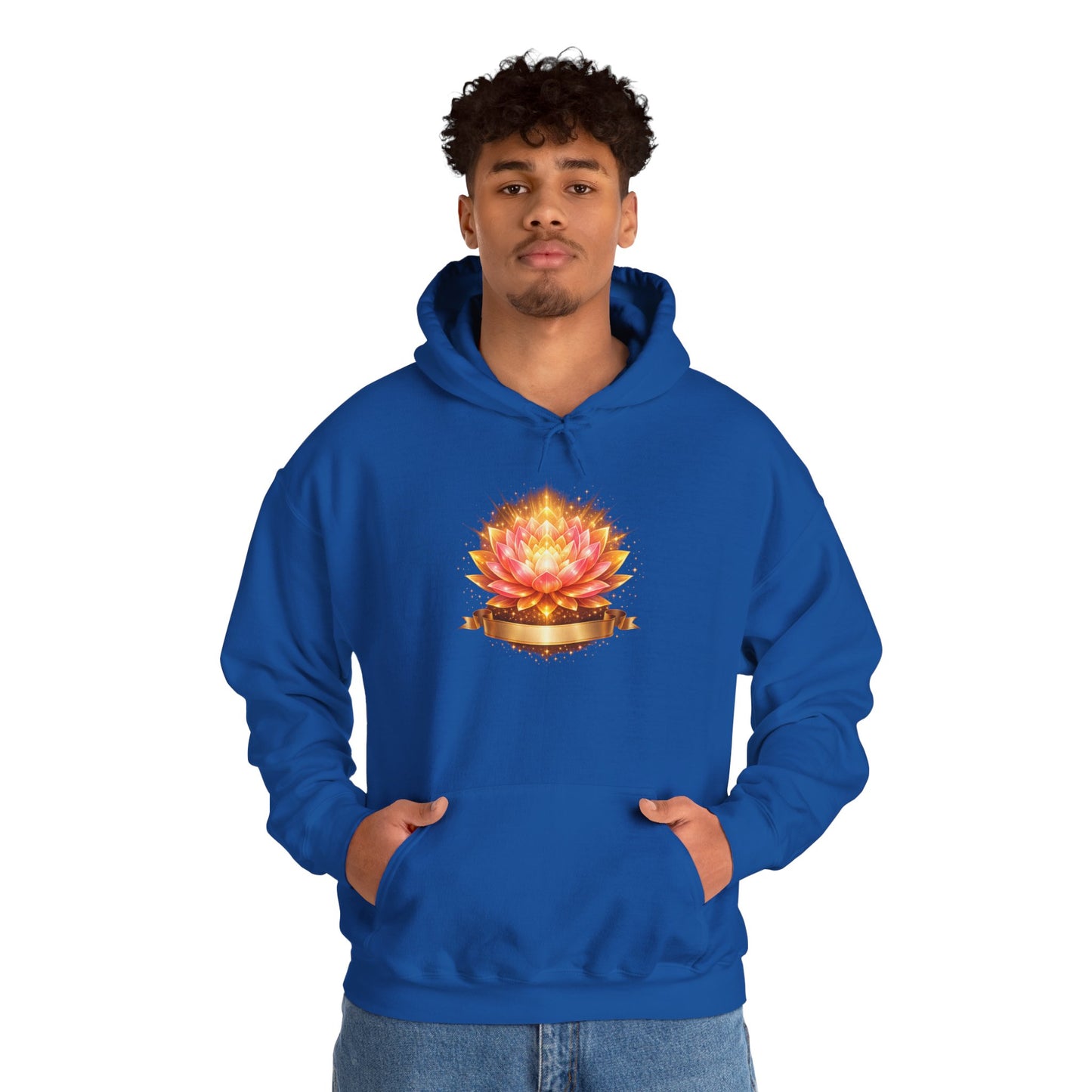 Lotus Meditation Hoodie — Glowing Lotus Candle Graphic Hoodie