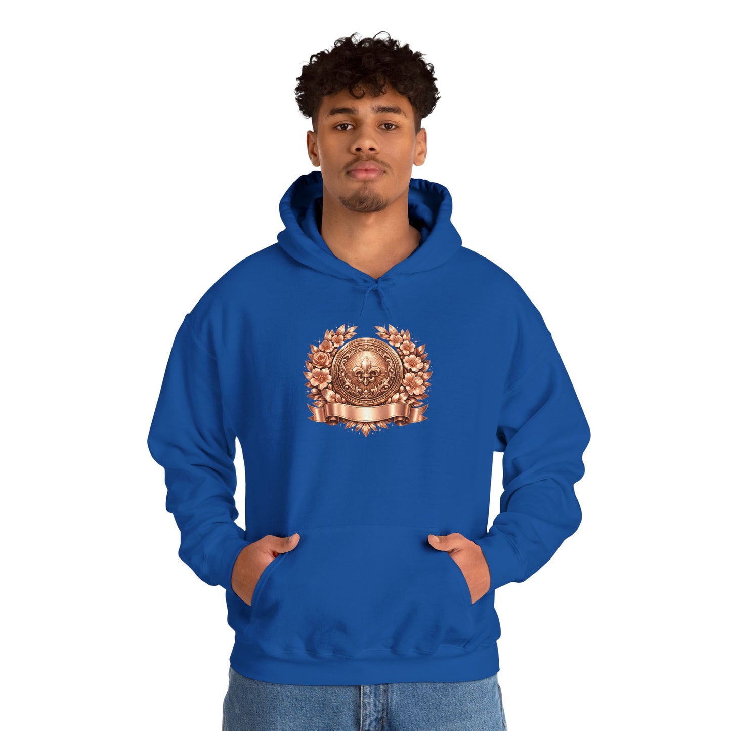 Hoodie — Vintage Bronze Crest Emblem Hoodie