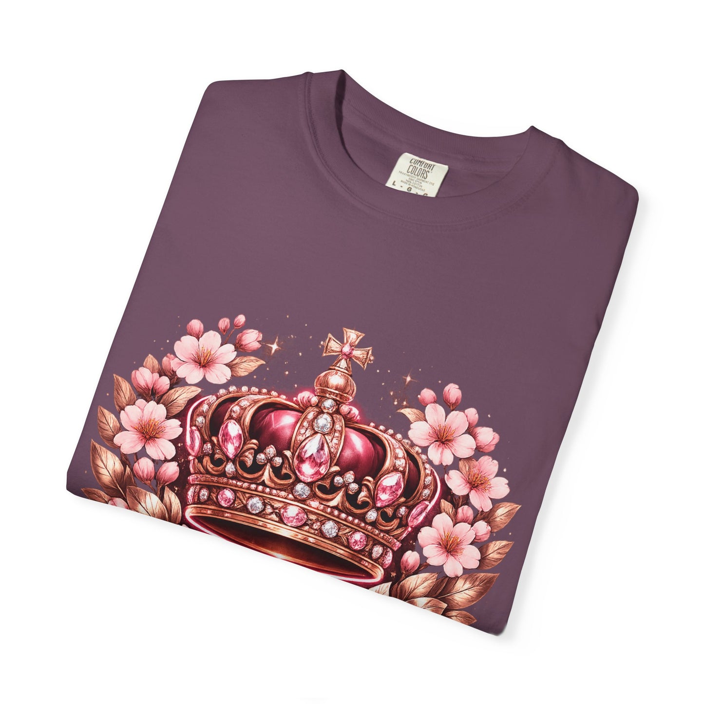 Pink Floral Crown T-Shirt — Royal Blossom Graphic Tee