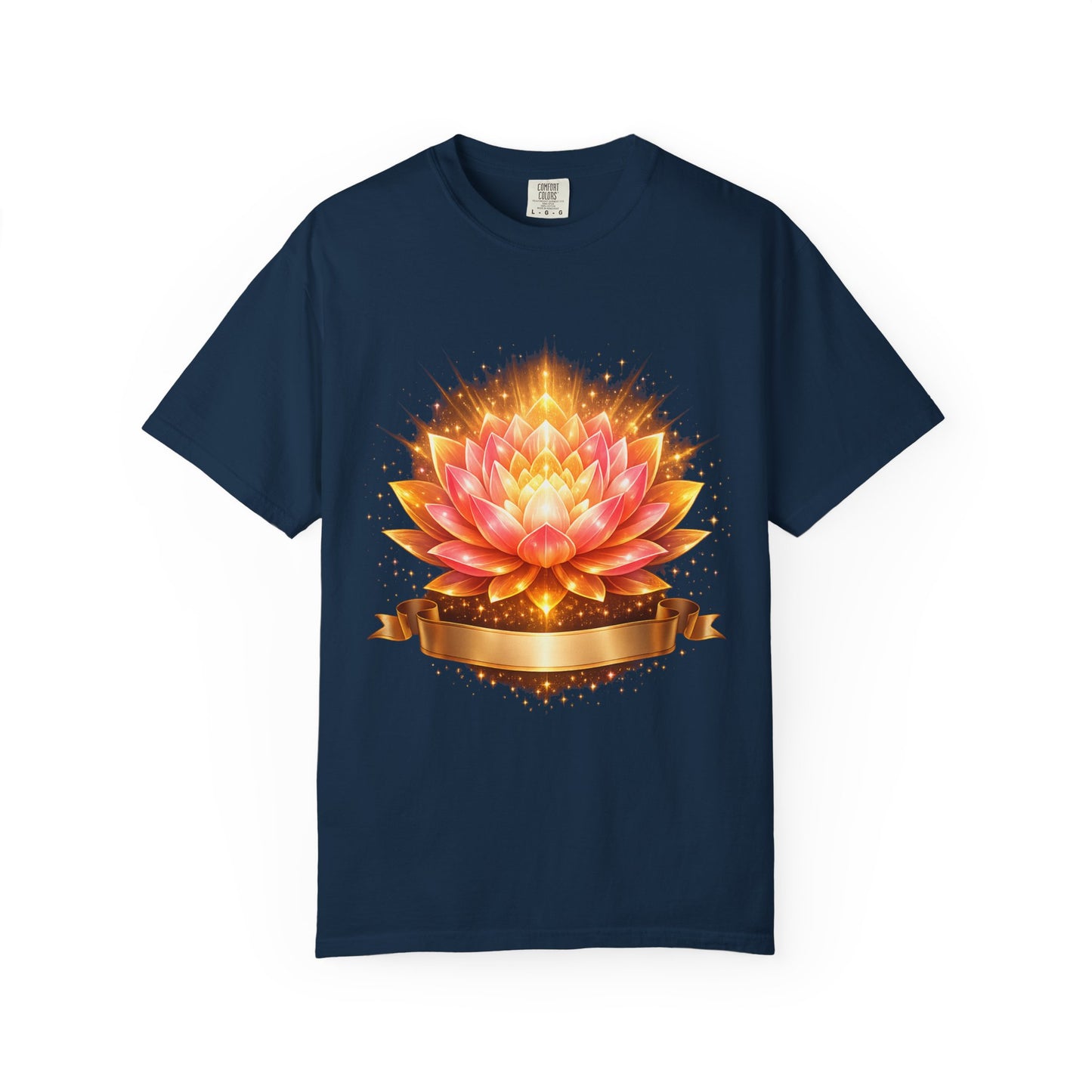 Lotus Bloom Graphic T-Shirt — Golden Floral Mandala Tee