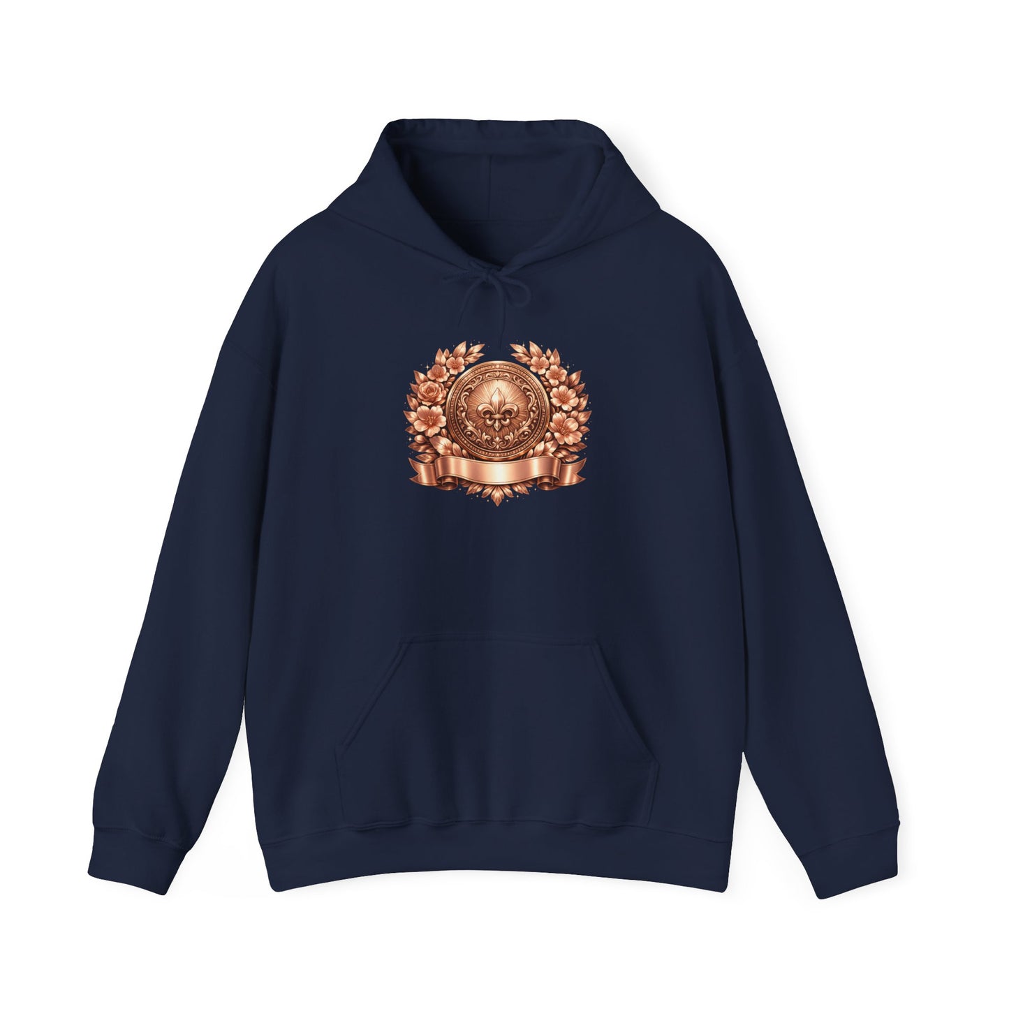 Hoodie — Vintage Bronze Crest Emblem Hoodie
