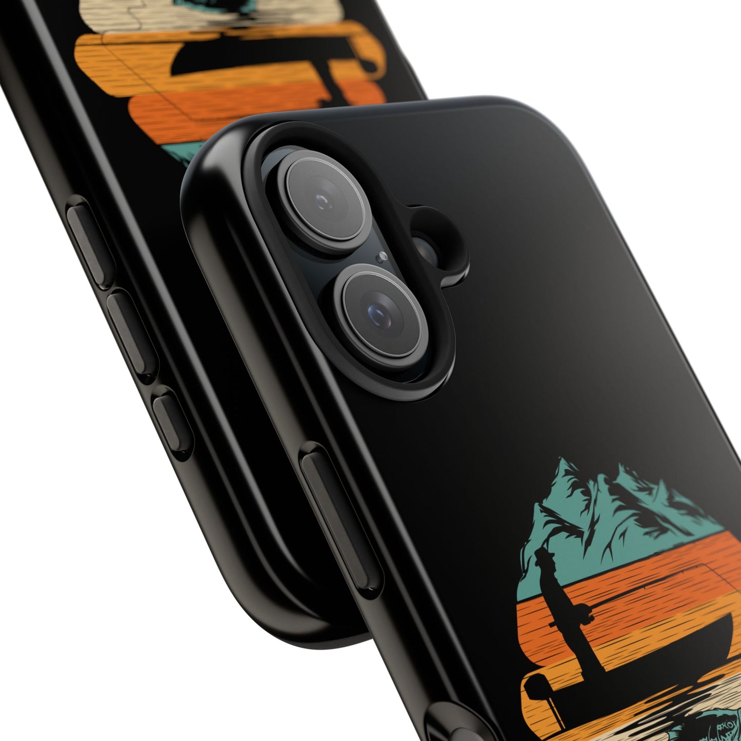 Retro Fishing Sunset Phone Case | Bass Boat Angler Design