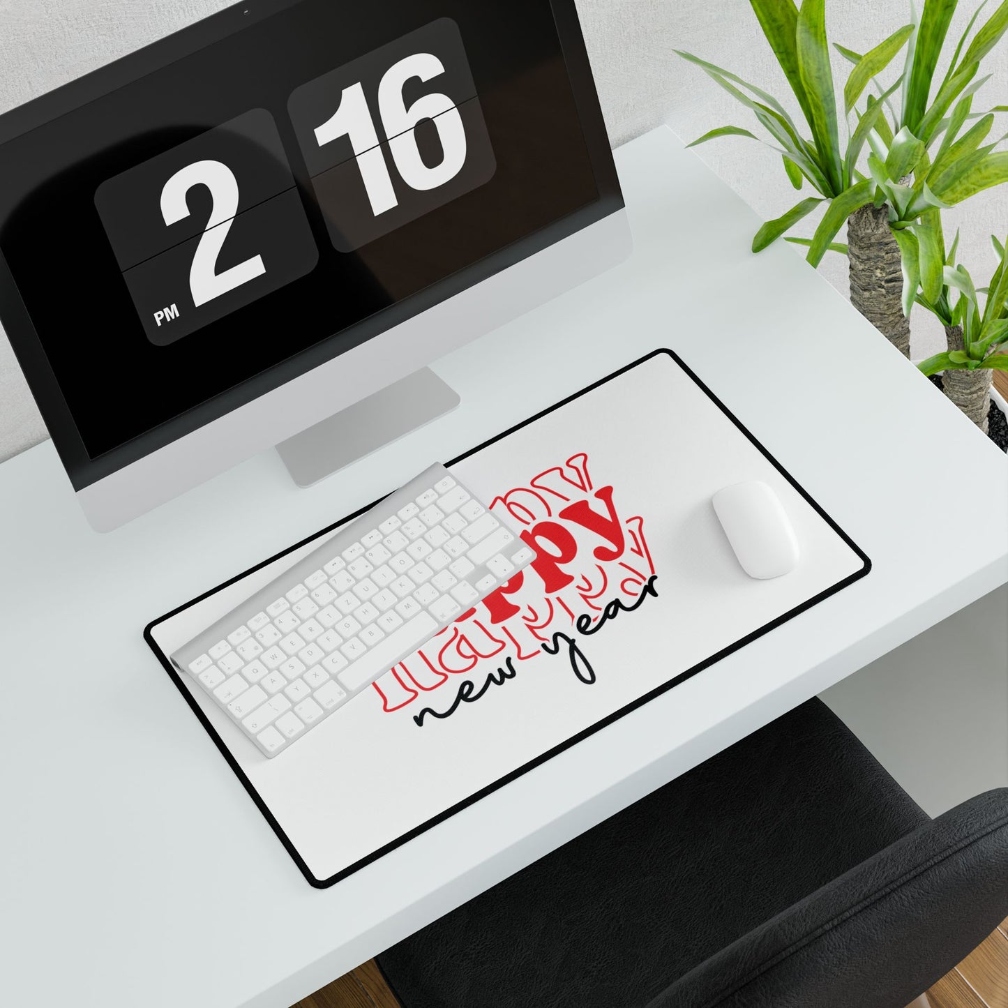 Happy New Year typography Desk Mat | New Year desk mat