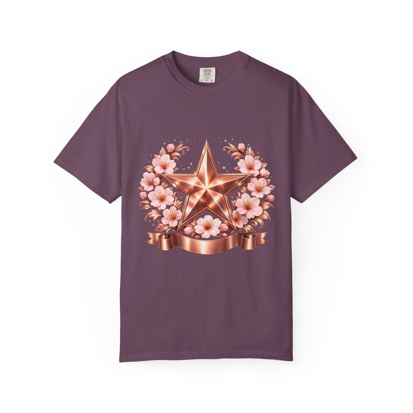 Rose Gold Floral Star T-Shirt