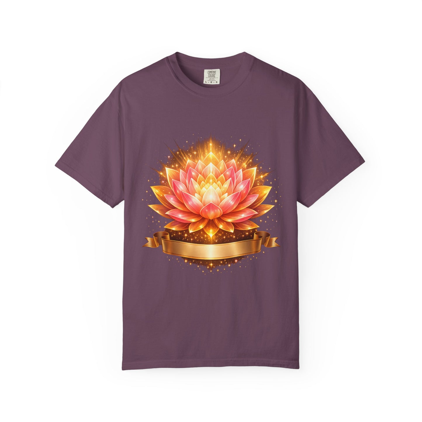 Lotus Bloom Graphic T-Shirt — Golden Floral Mandala Tee