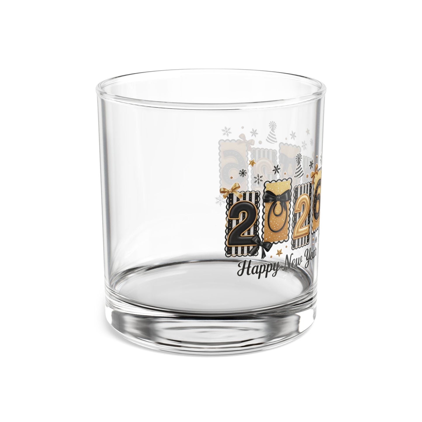 2026 Countdown Numbers Rocks Glass | 10oz New Year Whiskey Glass